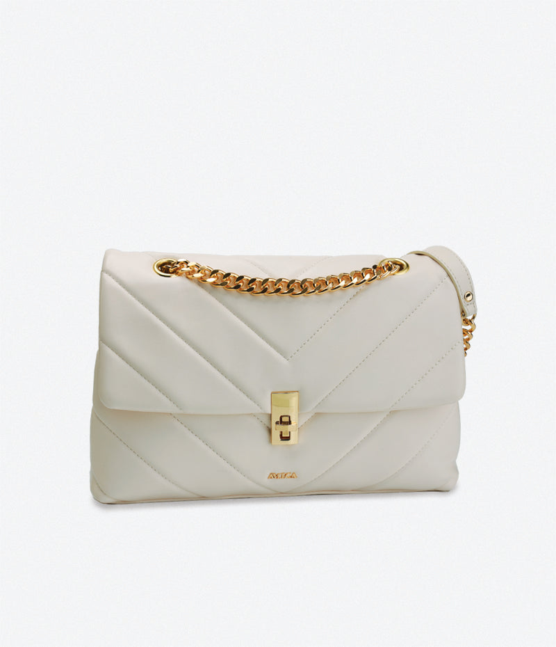Amica Crossbody Bag Adelina Quilted (Adult) Off White