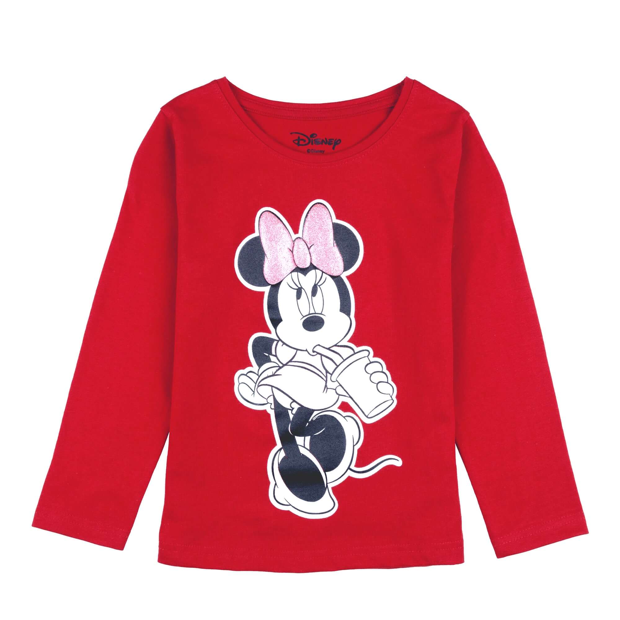 Disney Minnie Round Neck Character Puff Glitter With Back Keyhole - Toys4All.in