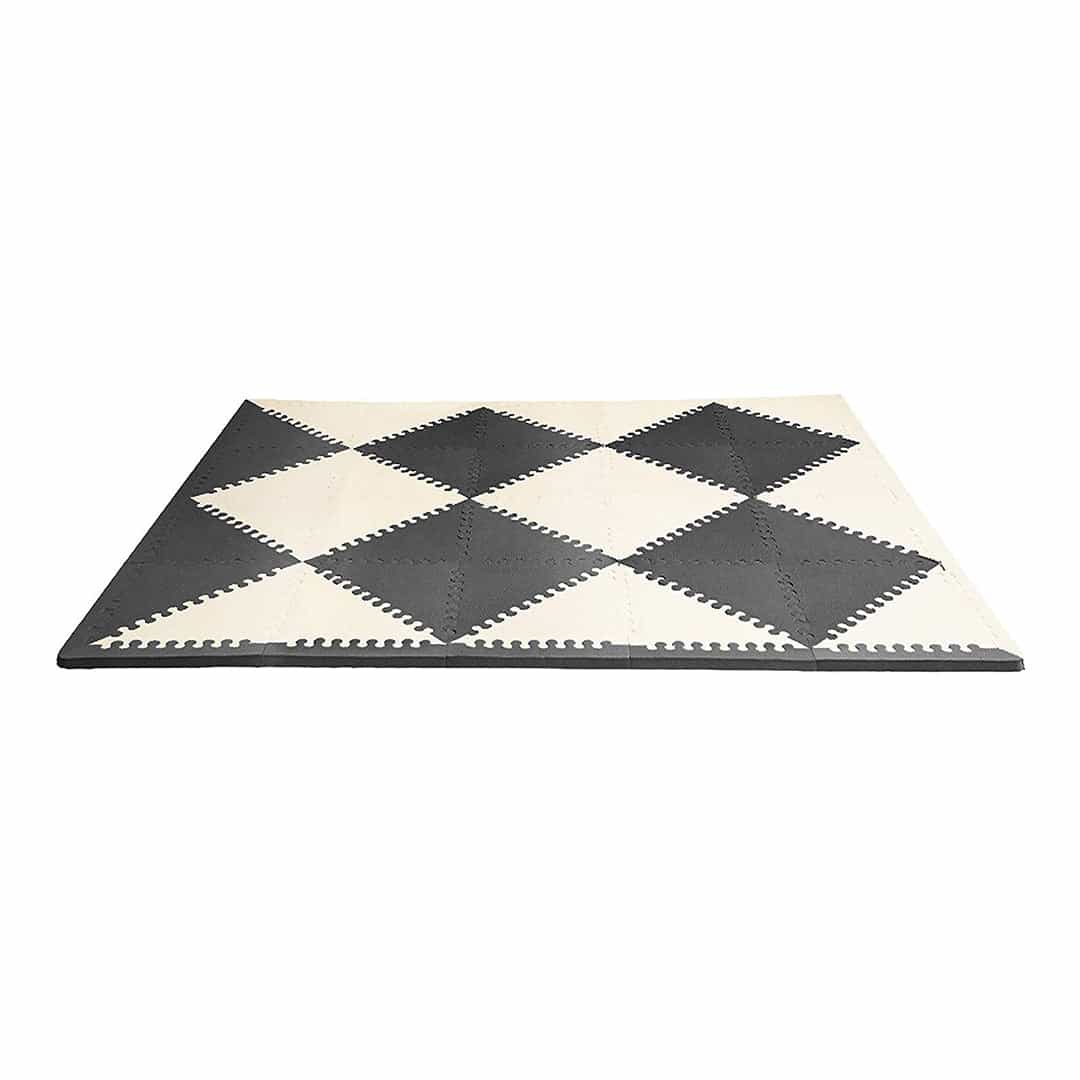 Skip Hop Black & Cream Color Playspot Geo Foam Tiles || Birth+ to 24months || Distress Box - Toys4All.in