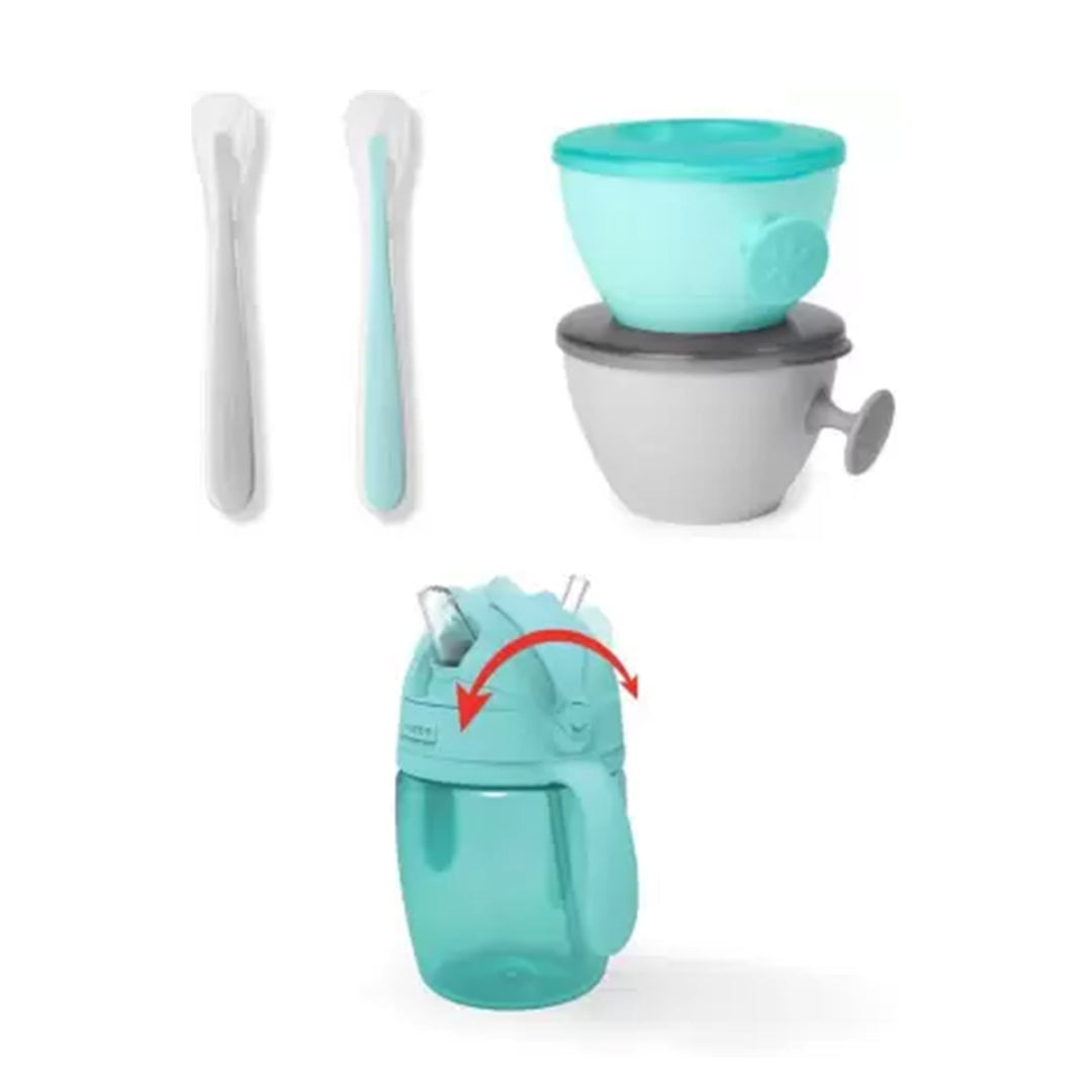 Skip Hop Teal & Grey Easy-Feed Mealtime Set || 3months to 36months - Toys4All.in