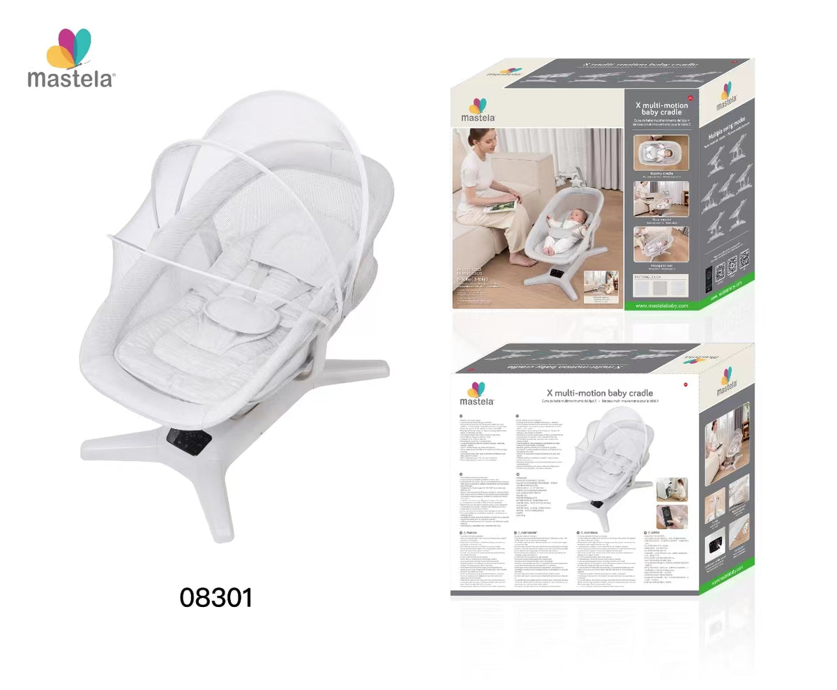 Mastela Swing X multi-motion baby cradle Lite Grey Birth to 36M - Open Box