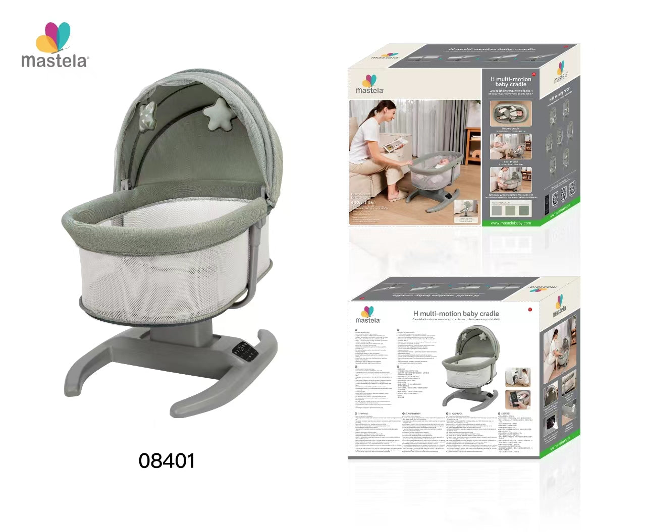 Mastela Swing H multi-motion baby cradel Green Birth to 36M - Open Box