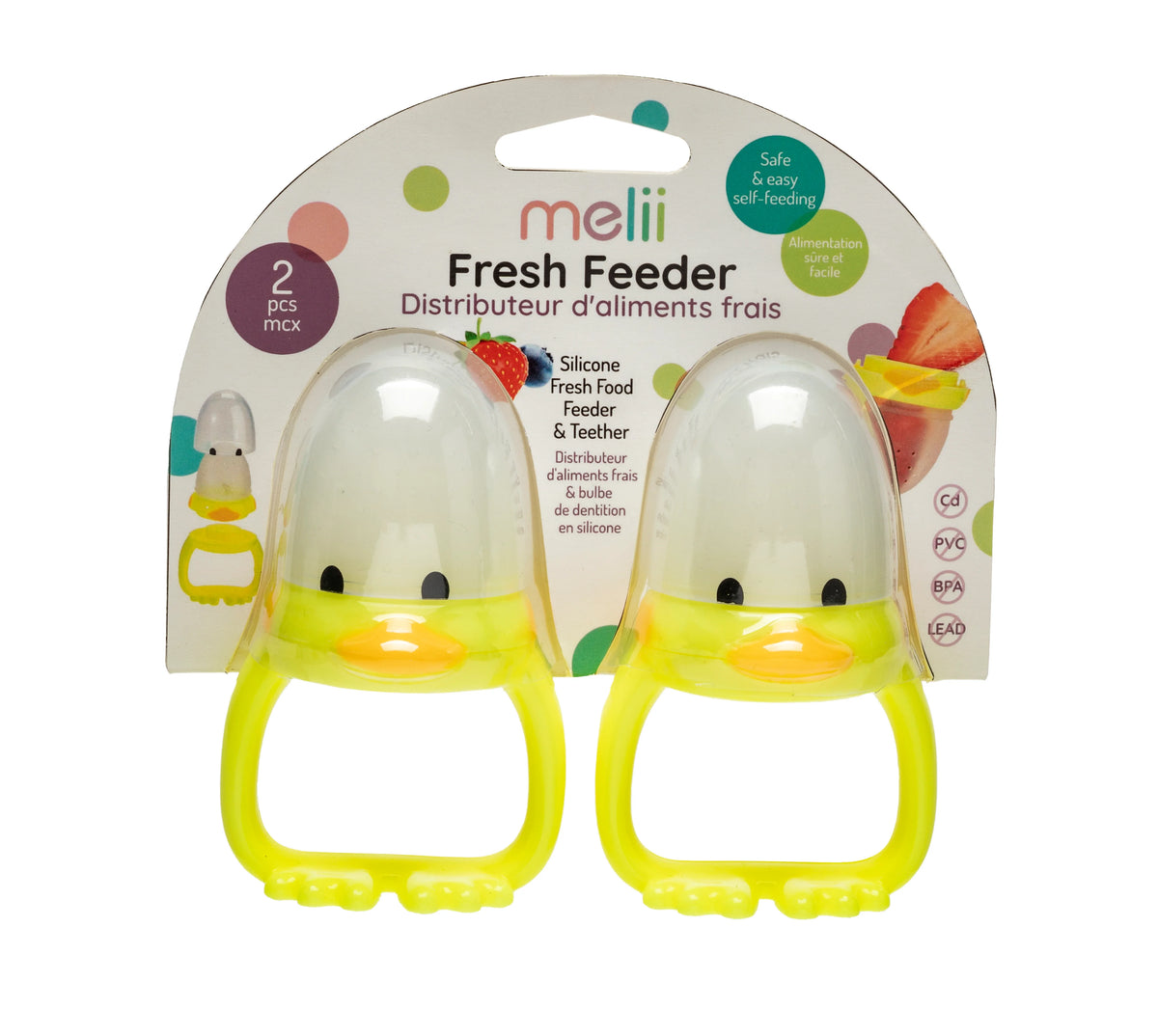 Melii Fresh Feeder - 2 Pack White &amp; Yellow - 6 to 24 Months