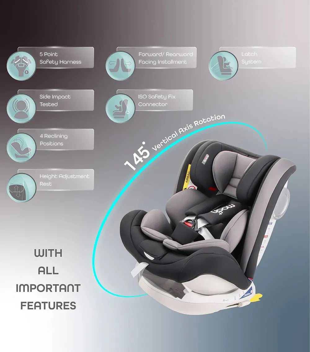 Moon Melhor Baby Seat Black Birth to 12 Years