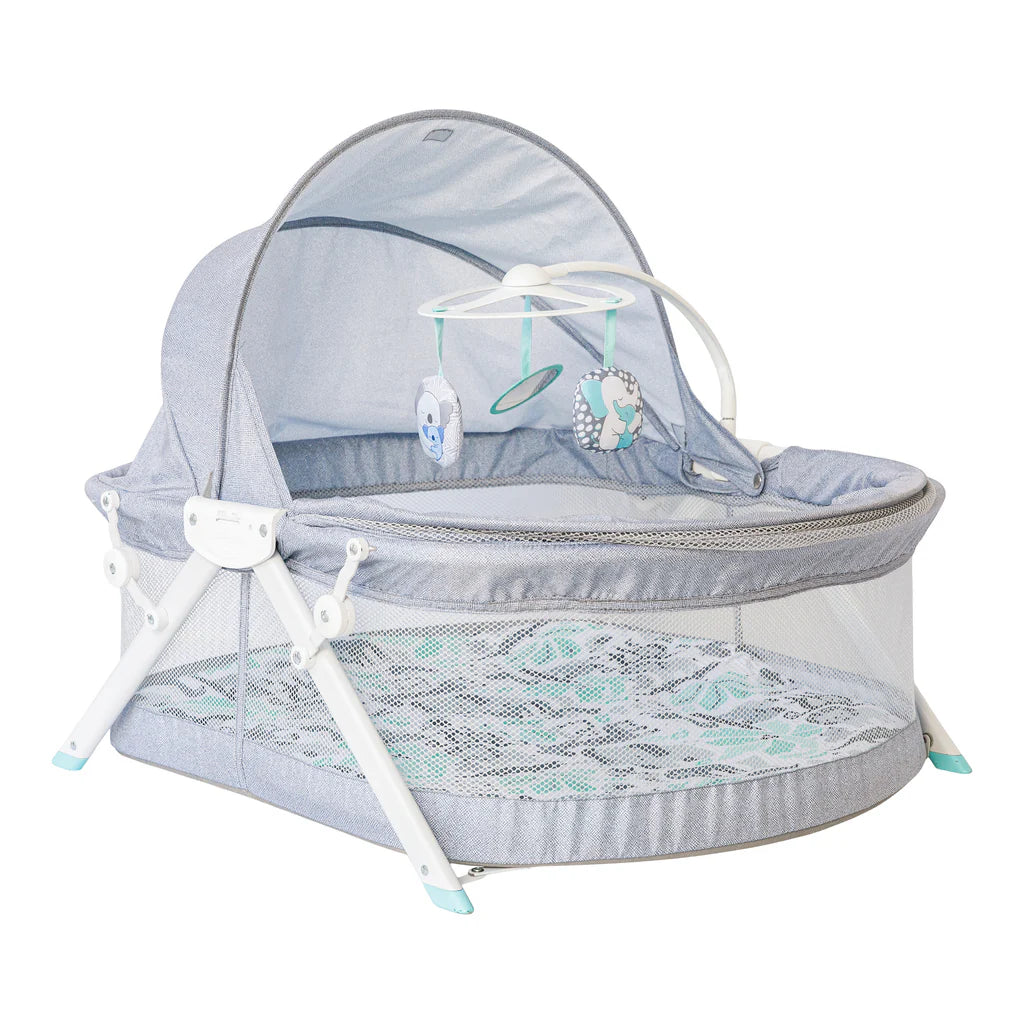 Infantino Sweet Dreams Fold &amp; Go Bassinet Grey Birth to 9 months