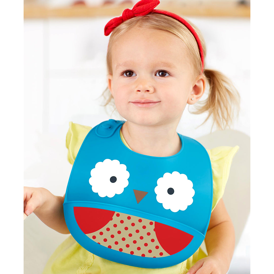 Skip Hop Zoo Fold &amp; Go Silicone Bib 6months to 36months