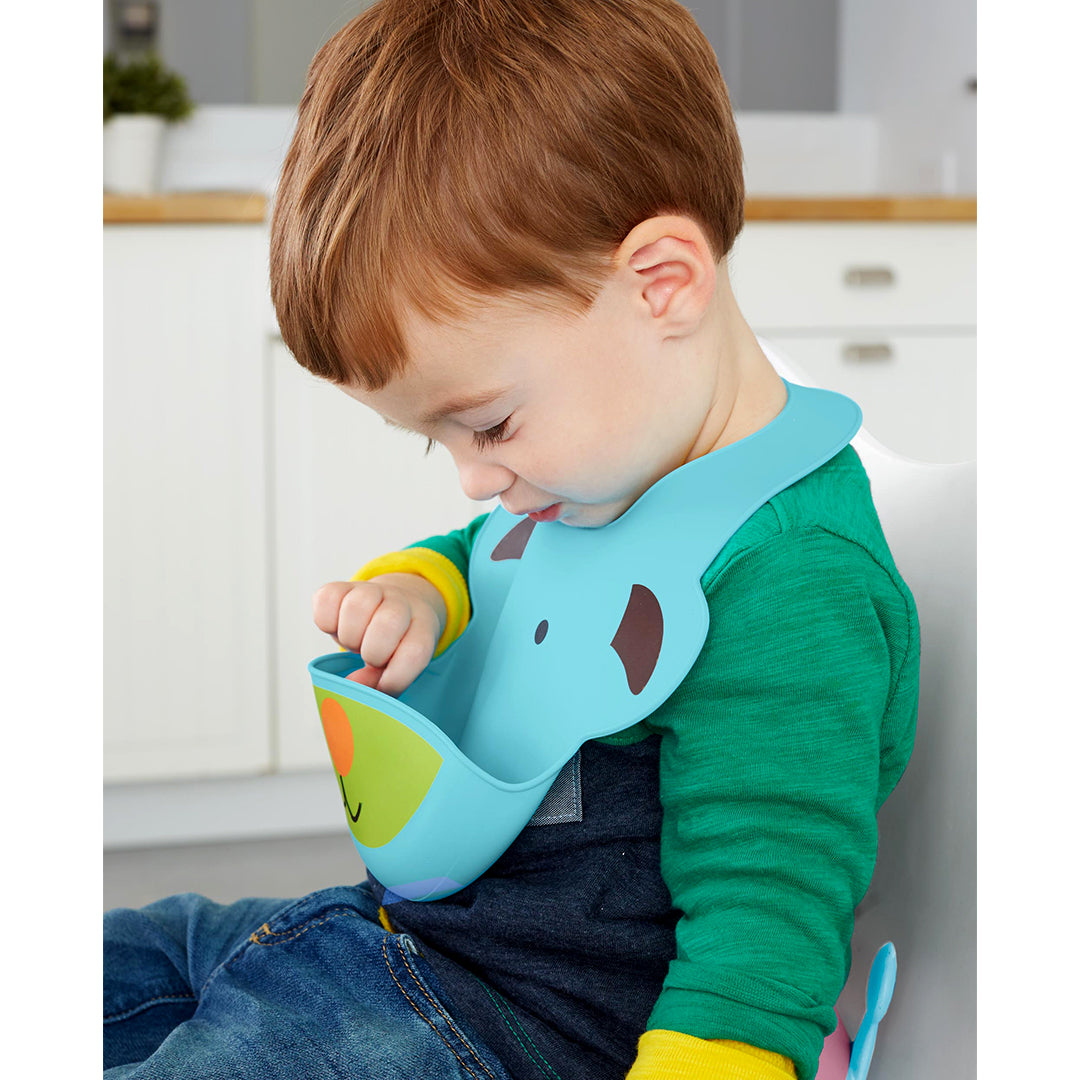 Skip Hop Zoo Fold &amp; Go Silicone Bib 6months to 36months