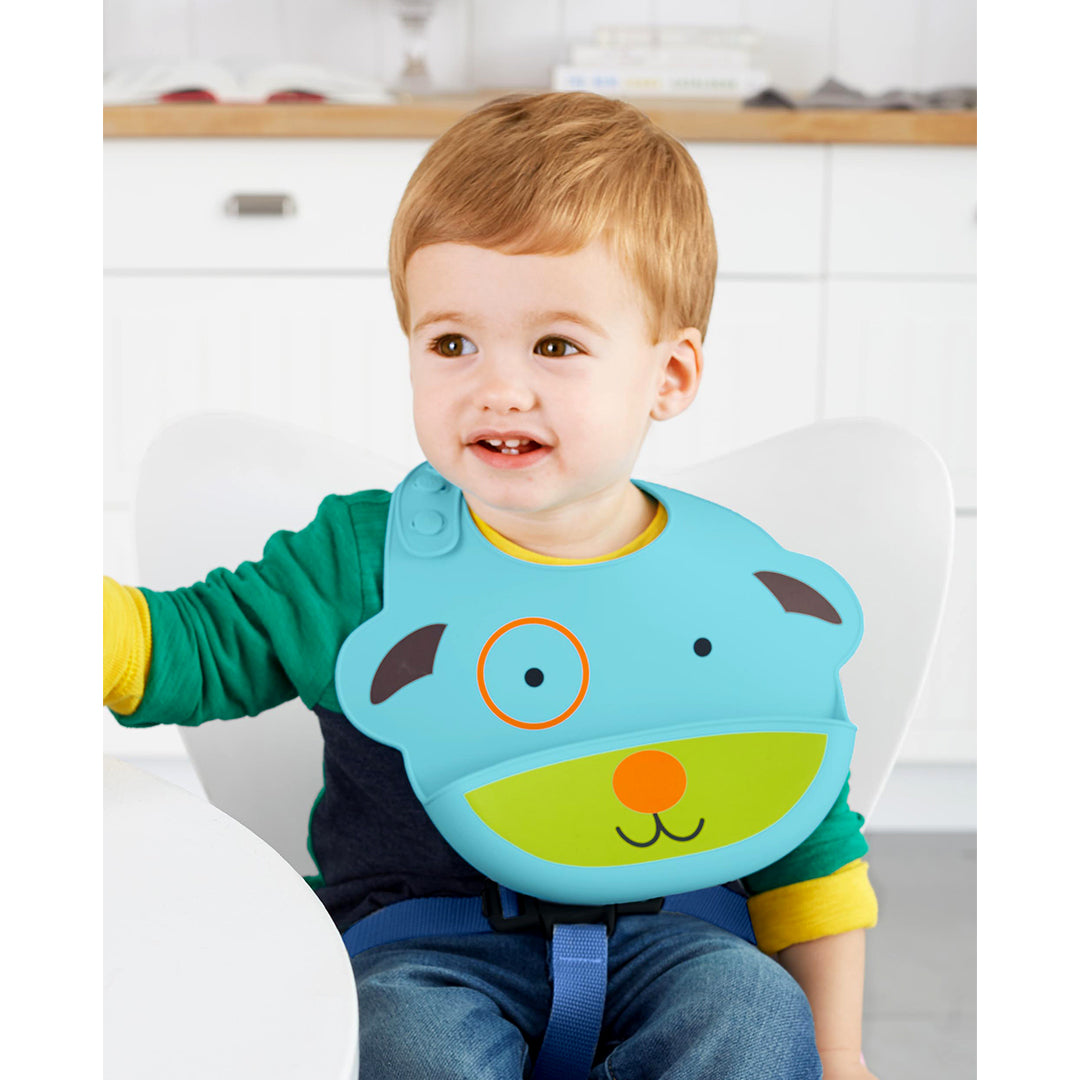 Skip Hop Zoo Fold &amp; Go Silicone Bib 6months to 36months