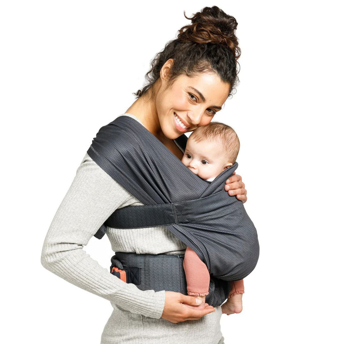 Infantino Hug &amp; Cuddle Adjustable Hybrid Wrap Carrier Black Birth to 12 Months