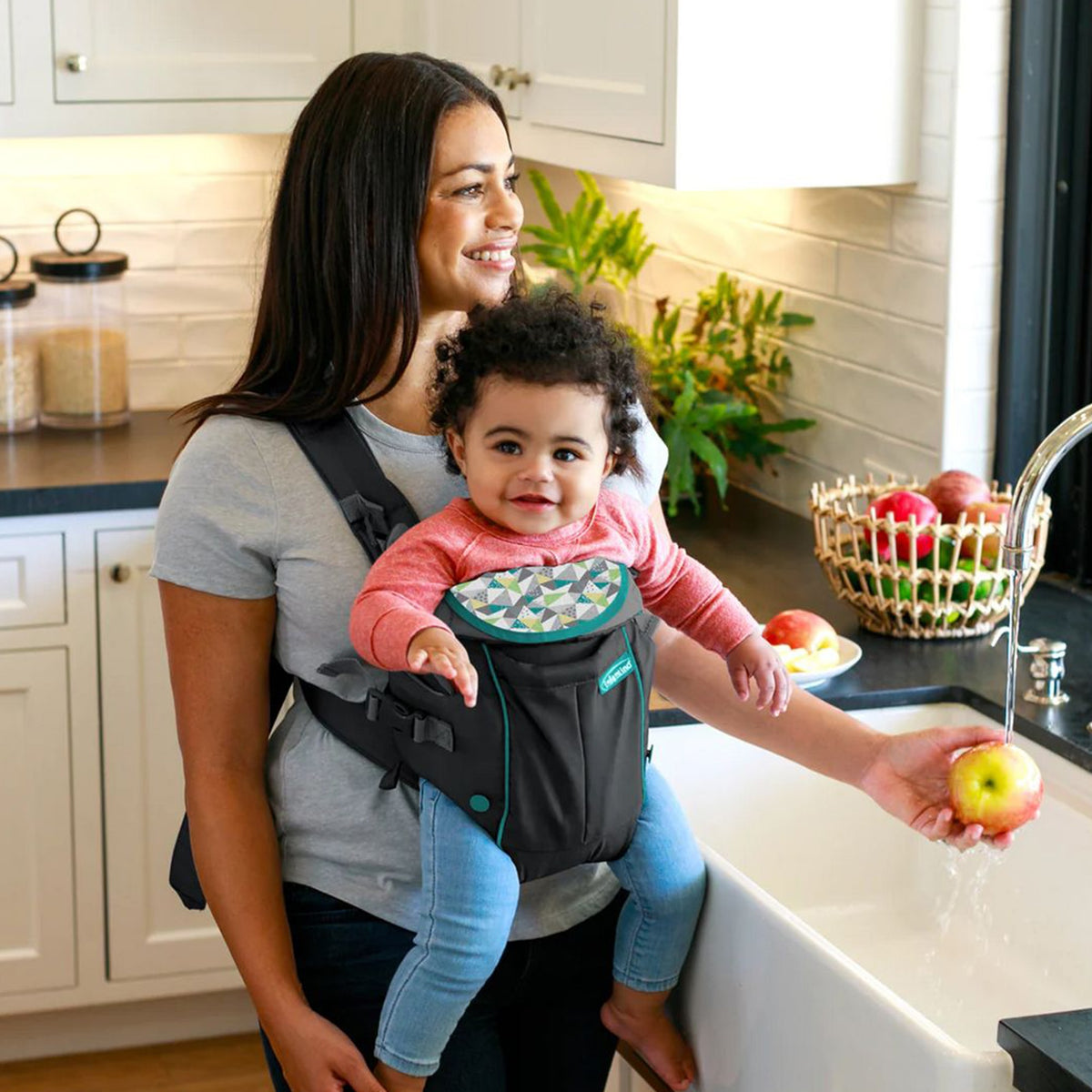 Infantino Swift Classic Carrier With Pocket - Grey - Birth to 12 Months Open Box