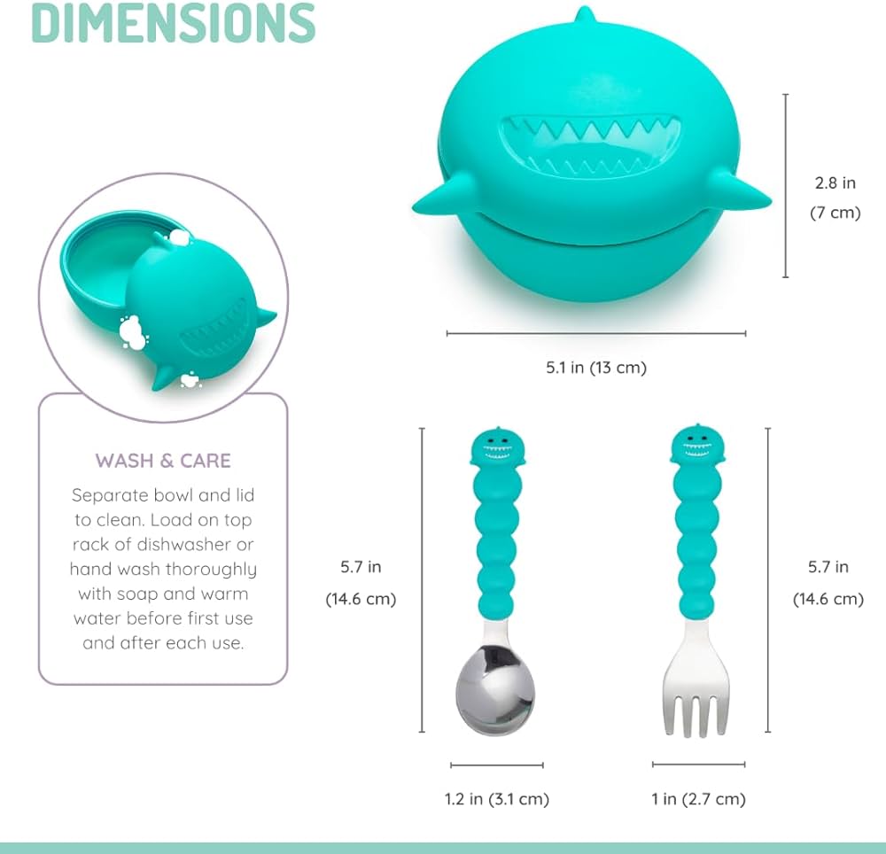 Melii Silicone Bowl with Lid &amp; Utensils - 12 to 36 Months