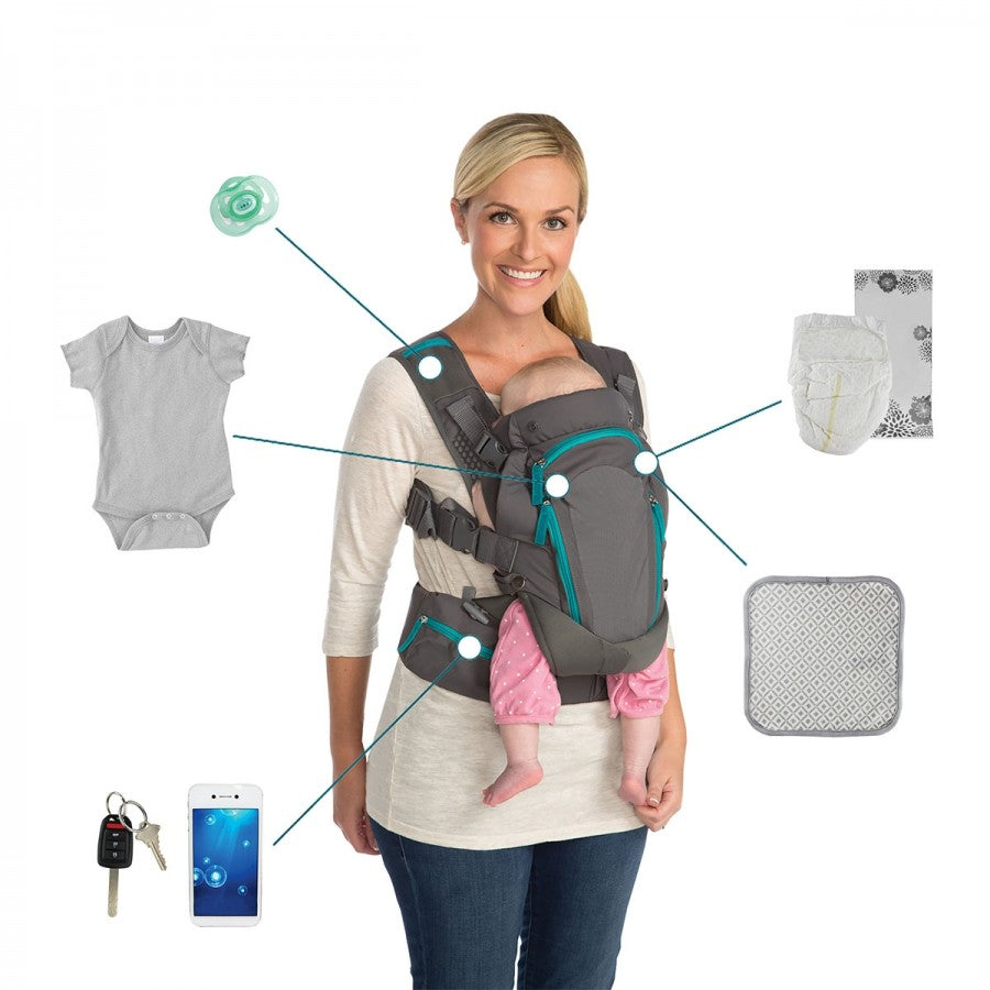 Infantino Carry On Multi-Pocket Carrier Birth to 48 Months Open Box