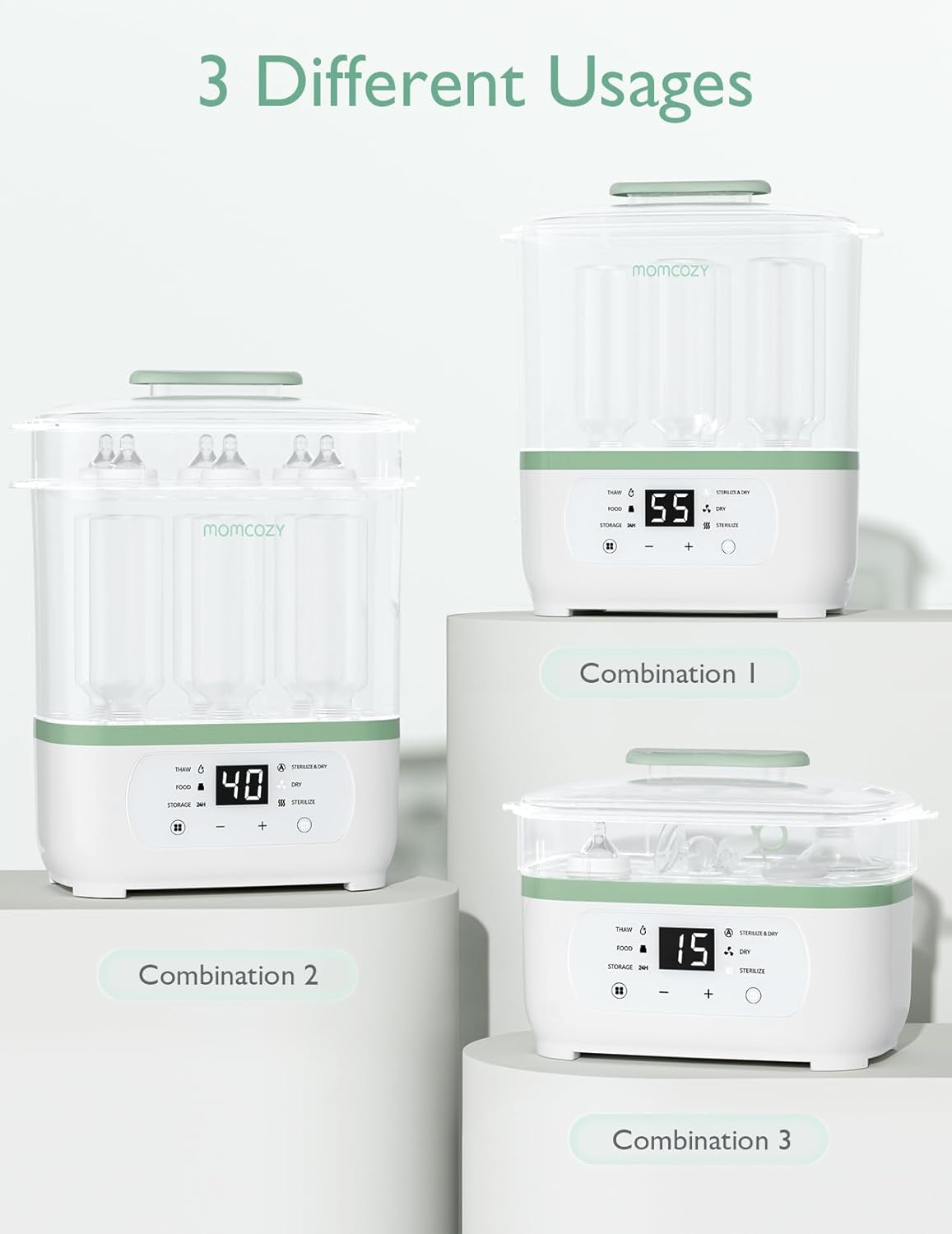 Momcozy Sterilizers &amp; Warmer 8 in 1 Sterilizer and Dryer White