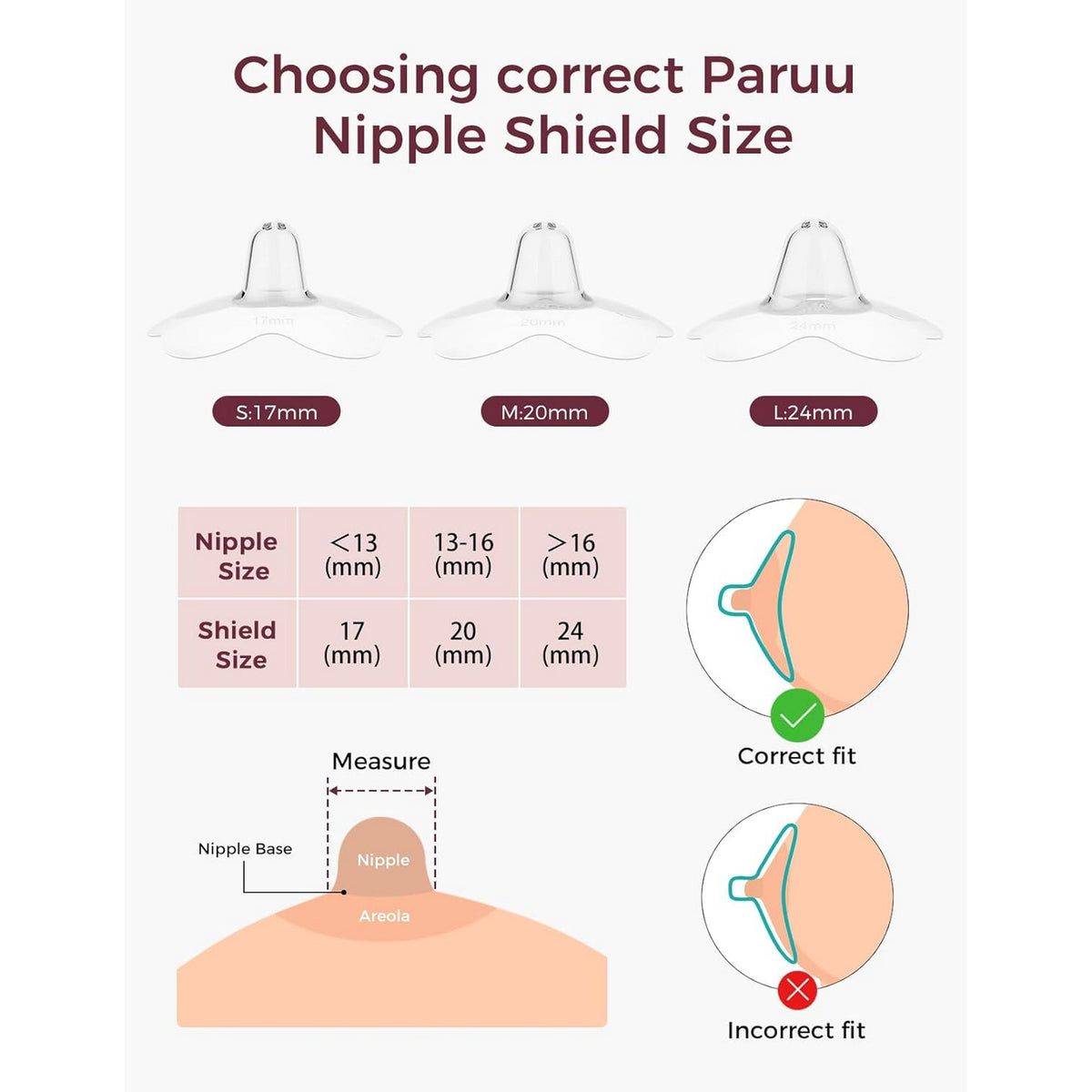 Momcozy Breastfeeding Access Nipple Shields-24mm Transparent