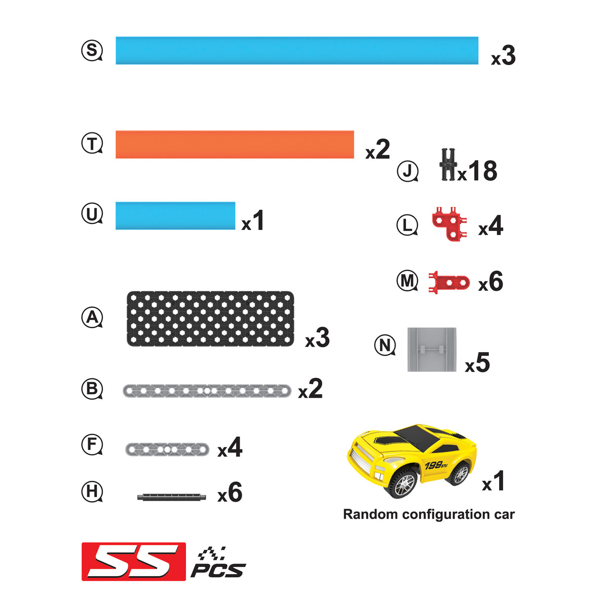 Playzu Pull Back Track Set 3B-Turn 6+Years