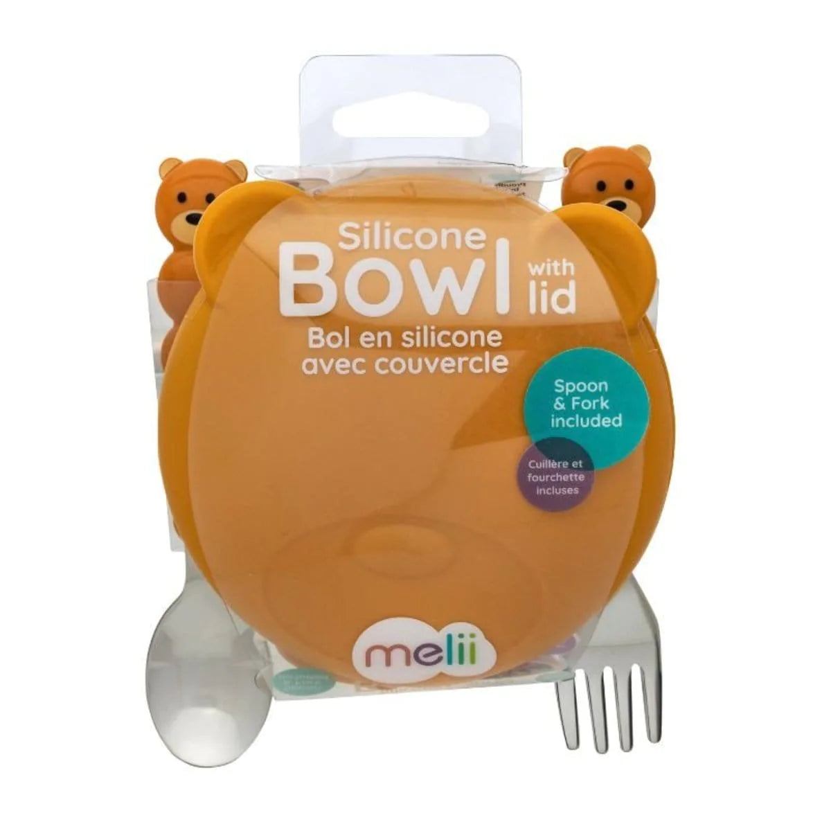 Melii Silicone Bowl with Lid &amp; Utensils - 12 to 36 Months