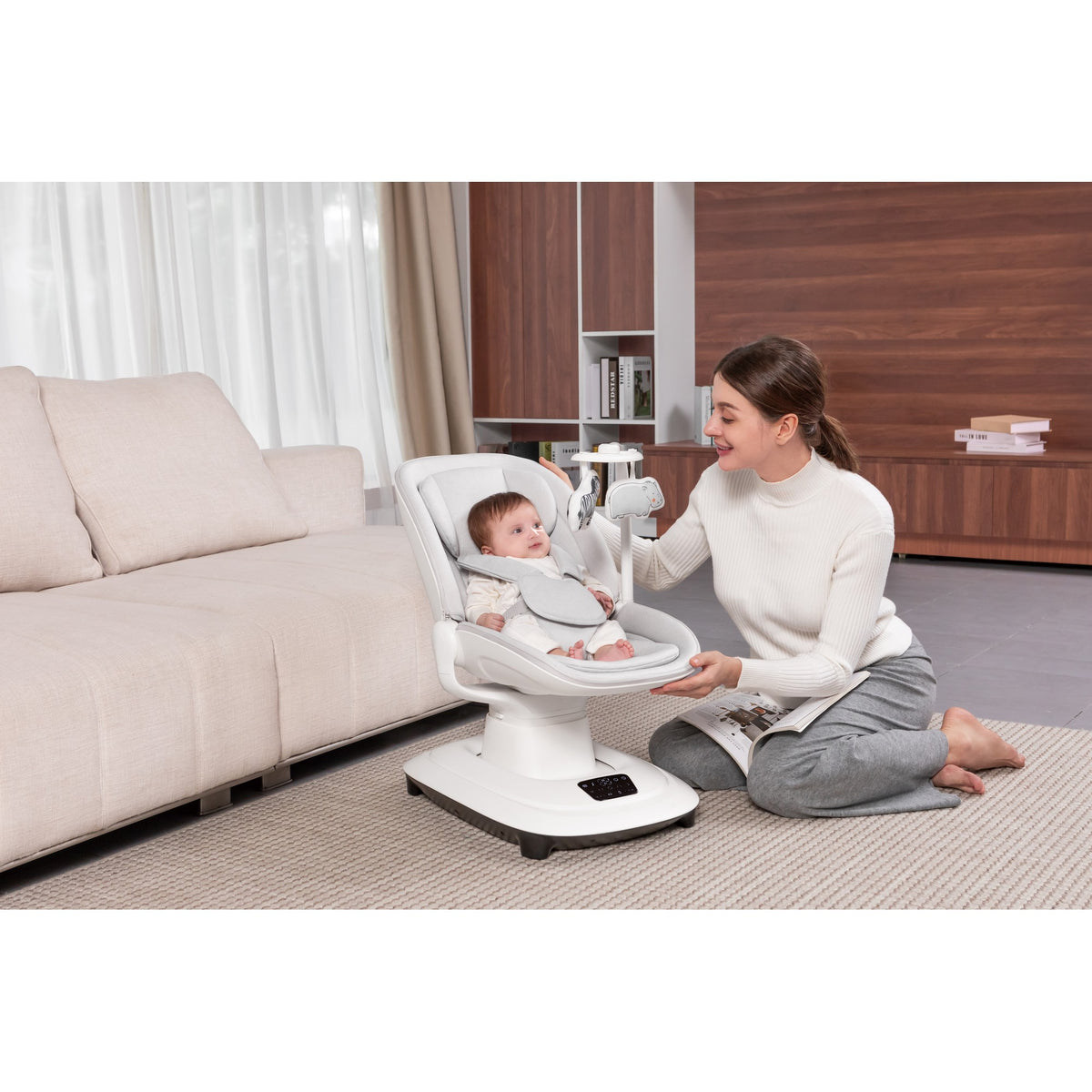 Mastela Deluxt Multi-Motion Baby Cradle Birth+ to 36M - Open Box