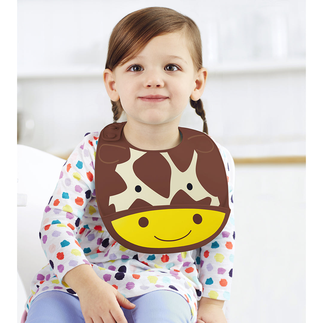 Skip Hop Zoo Fold &amp; Go Silicone Bib 6months to 36months