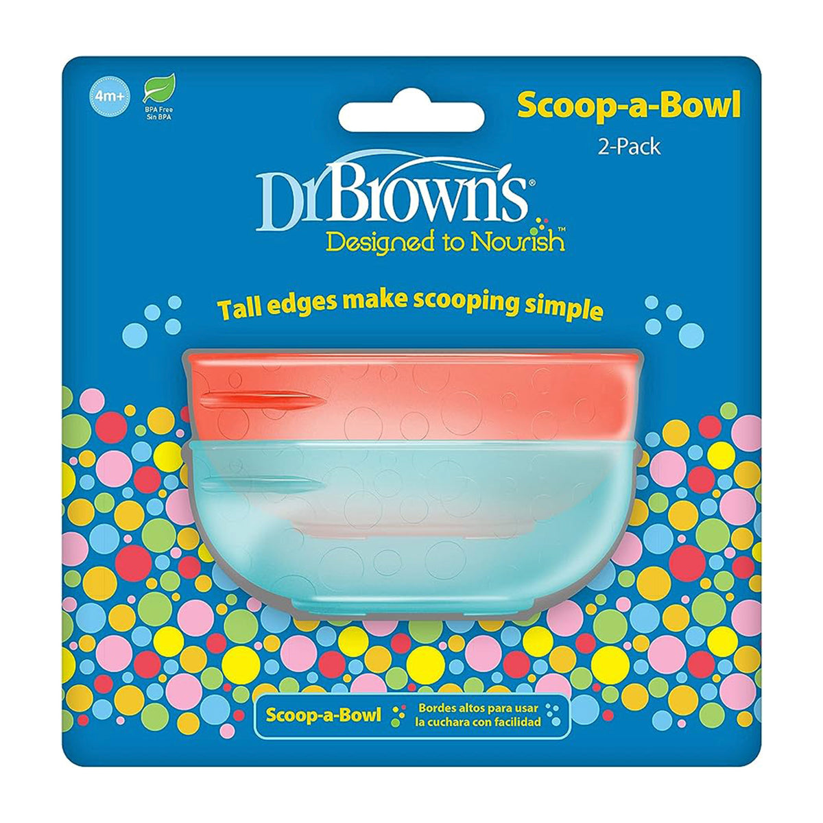 Dr. Brown&#39;s Weaning Toddler Tumblers Scoop-A-bowl (Pack of 2) (4 to 48 Months) Multicolor