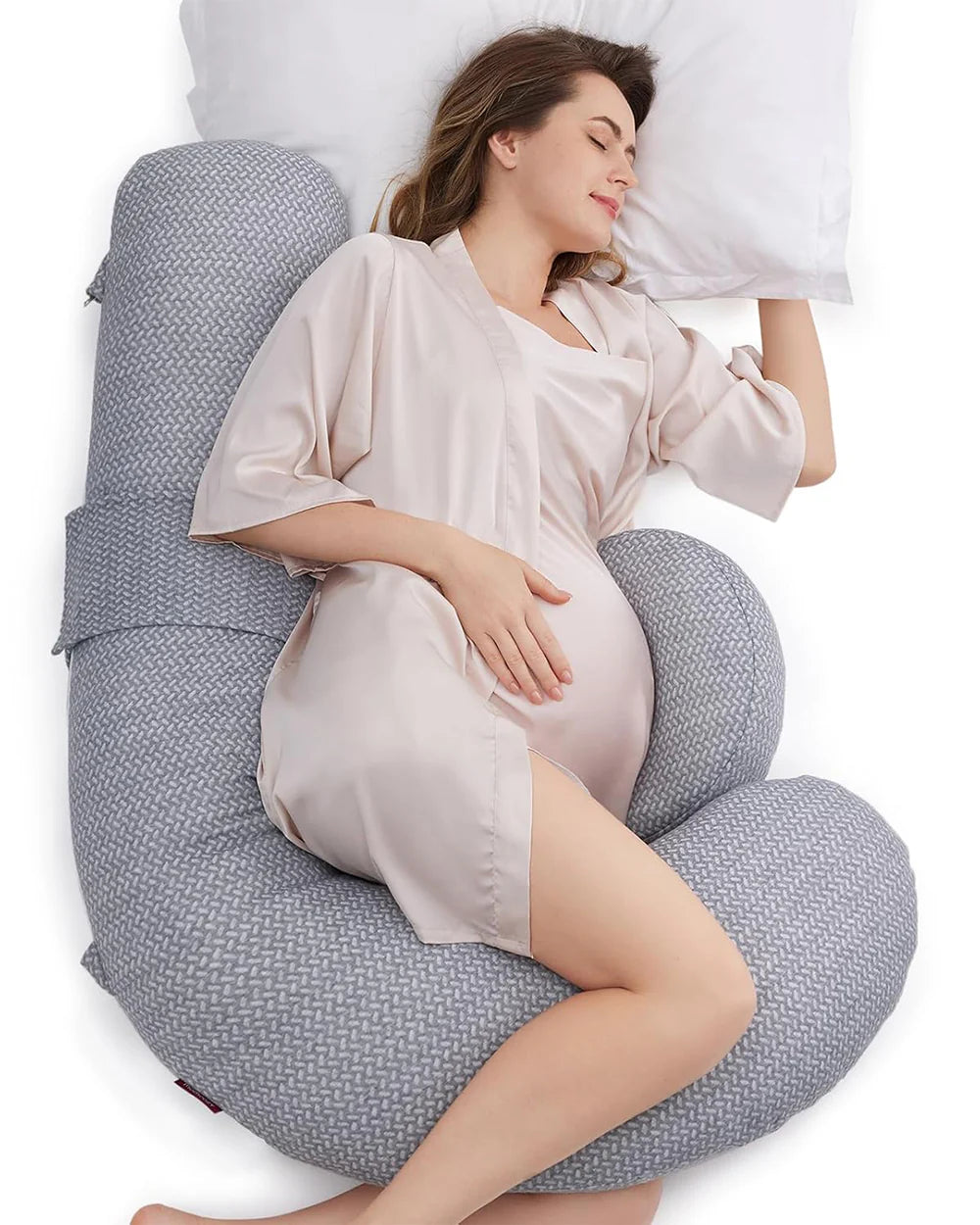 Momcozy Maternity Accessory Original F Shaped adjustable Maternity Pillow Grey