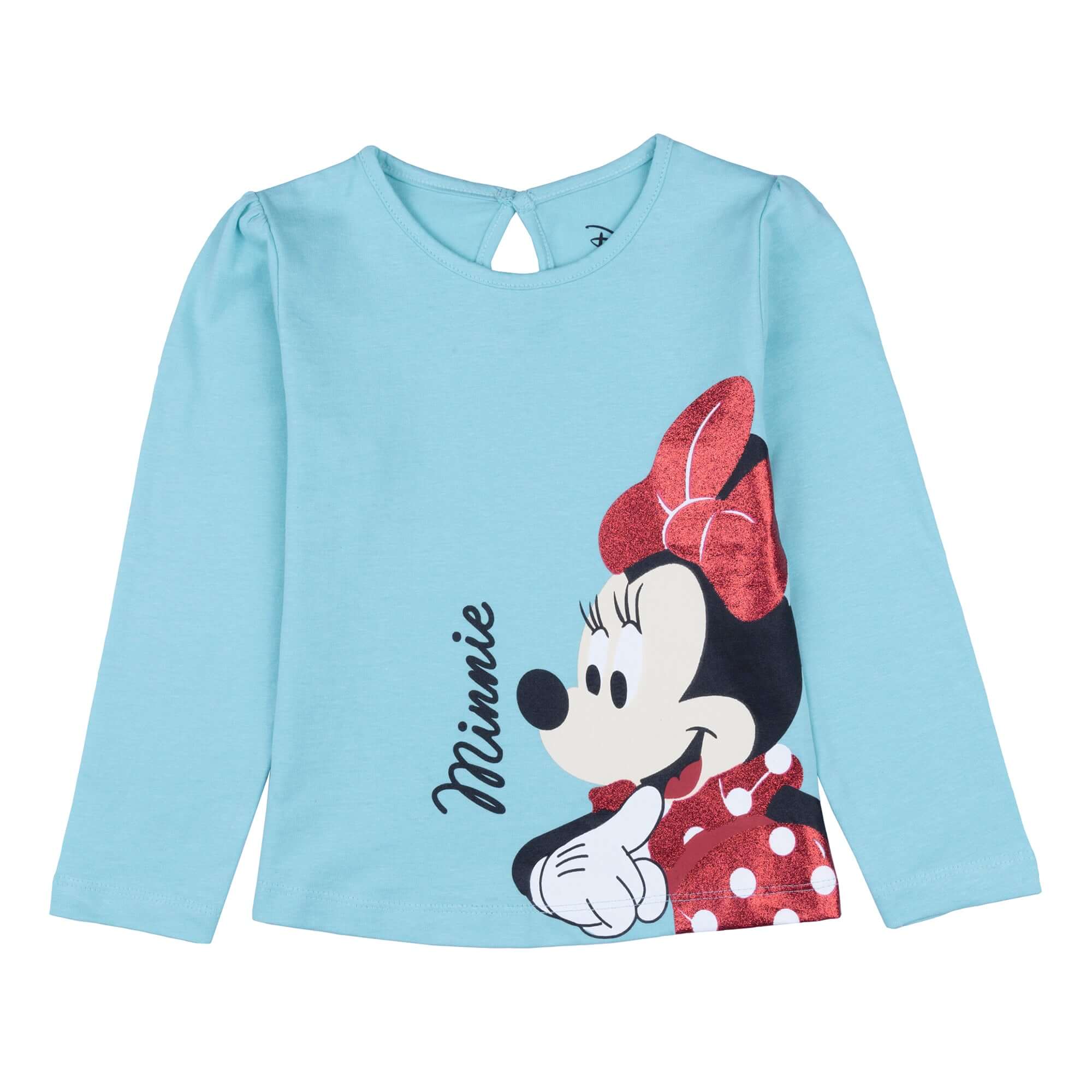 Disney Minnie Round Neck Full Sleeve "Minnie" Glitter Print with Back Keyhole - Toys4All.in