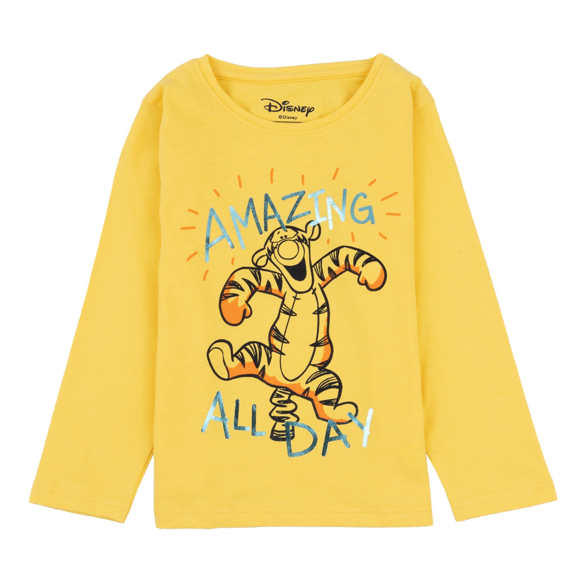 Disney Tigger Round Neck "Amazing All Day" Foil Print Full Sleeve T-Shirt - Toys4All.in