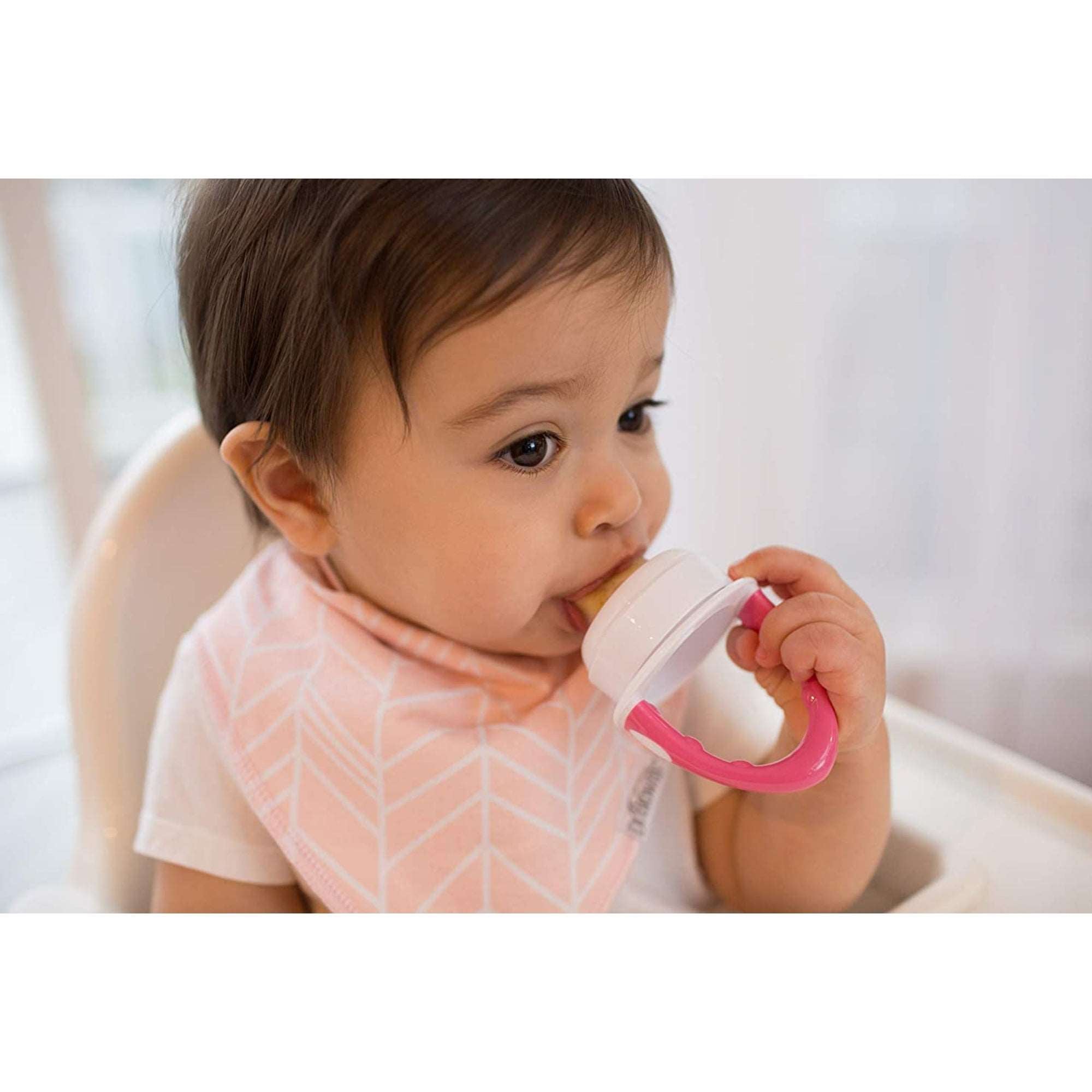 Dr. Brown Fresh Firsts Pink Silicone Feeder || Used for 4months to 12months - Toys4All.in