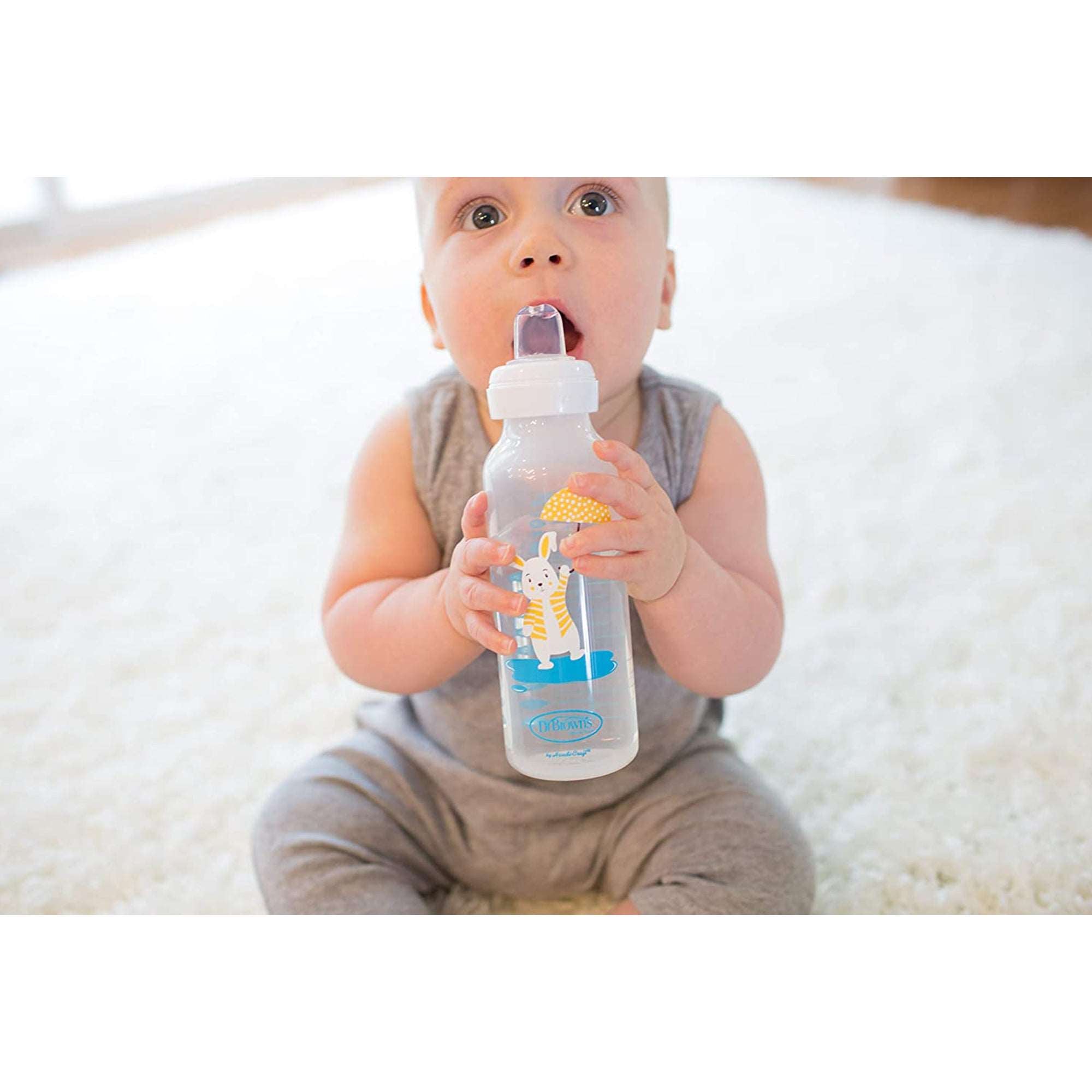 Dr. Brown Narrow Sippy Spout Bottle || Fashion-Bunny || 6months to 24months - Toys4All.in