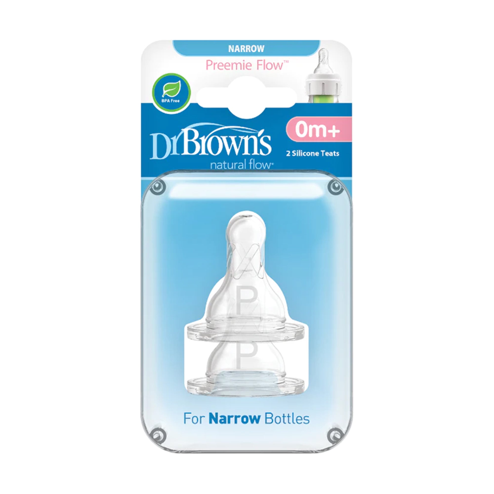 Dr. Brown Preemie Flow Silicone Narrow Nipple, 2-Pack - Toys4All.in