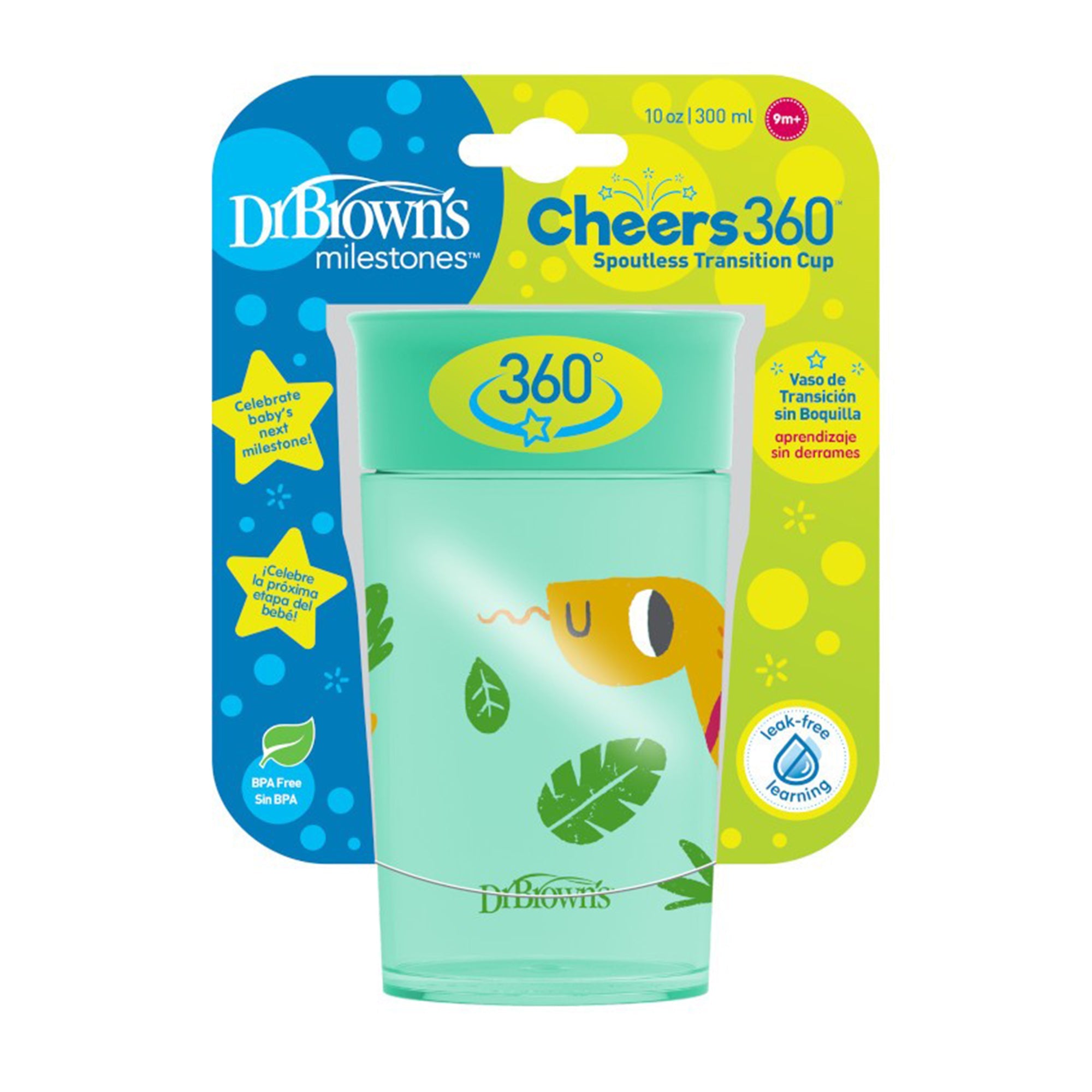 Dr. Brown Smooth Wall Cheers 360 Green Cup || 9months to 24months - Toys4All.in