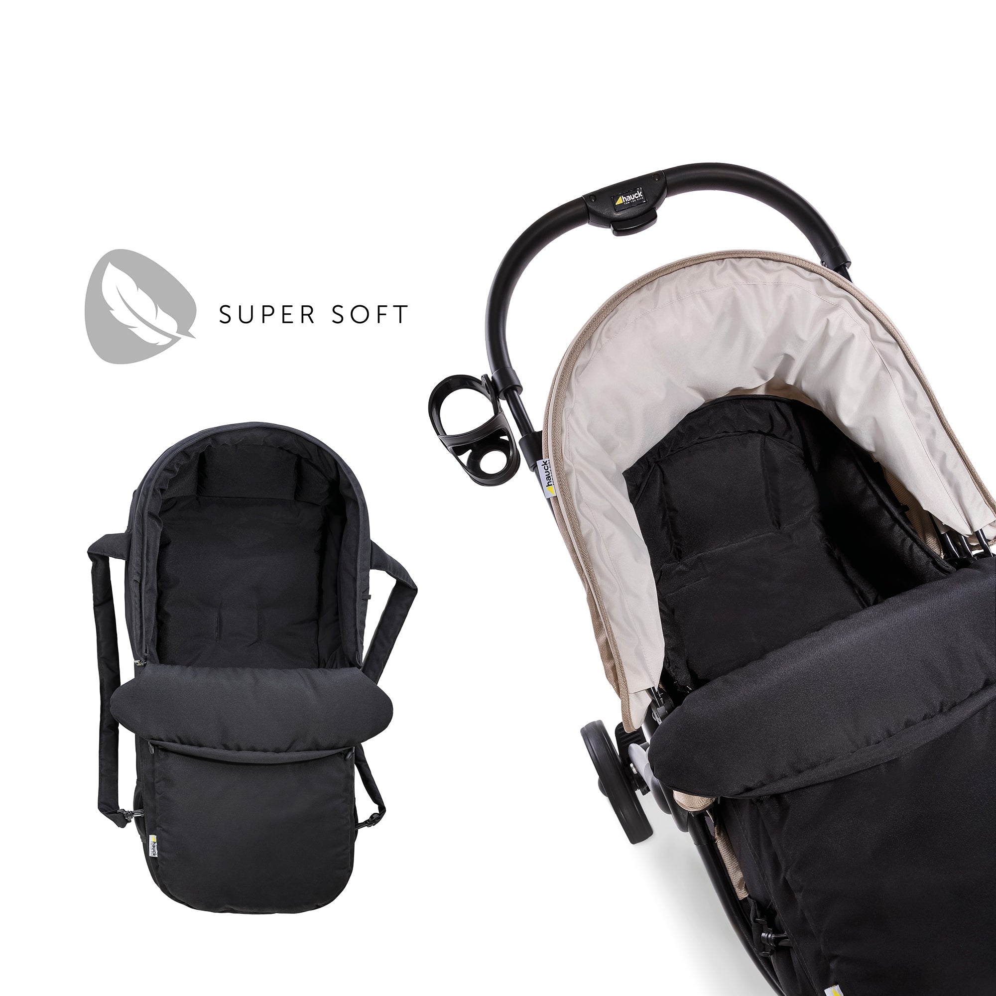 Hauck 2 in1 Carrycot || Fashion-Black || Birth+ to 9months - Toys4All.in