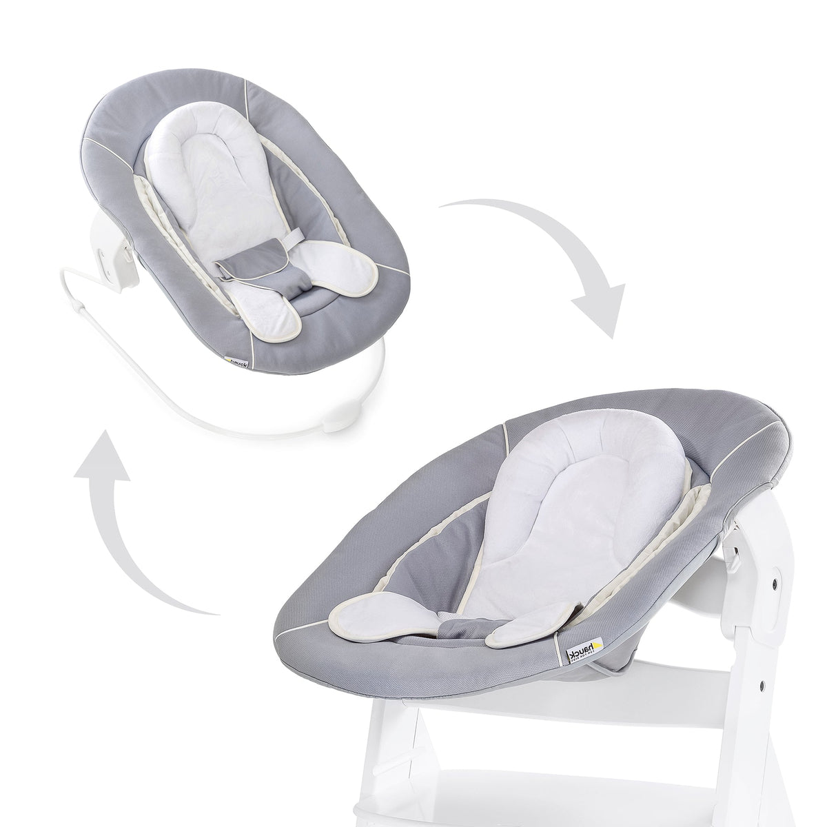 Hauck Alpha Bouncer 2in1 Rocker &amp; Bouncer || Fashion-Grey || Used for Birth+ to 9M - Toys4All.in