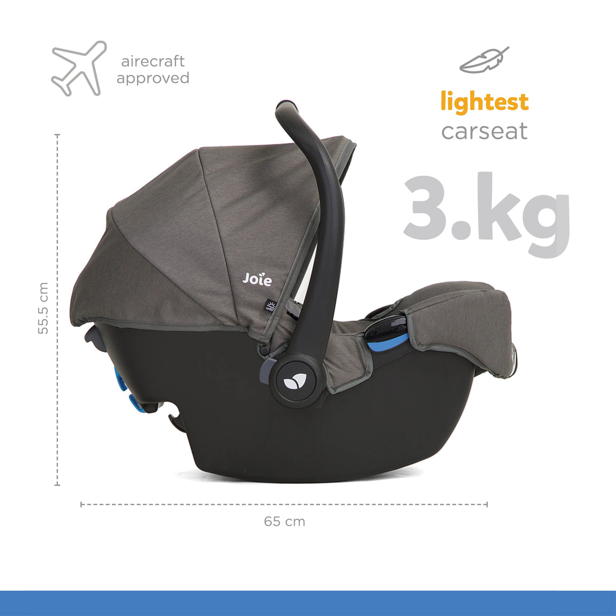 Joie Gemm Color Infant Carrier || Fashion - Foggy Grey || Birth+ to 12months - Toys4All.in