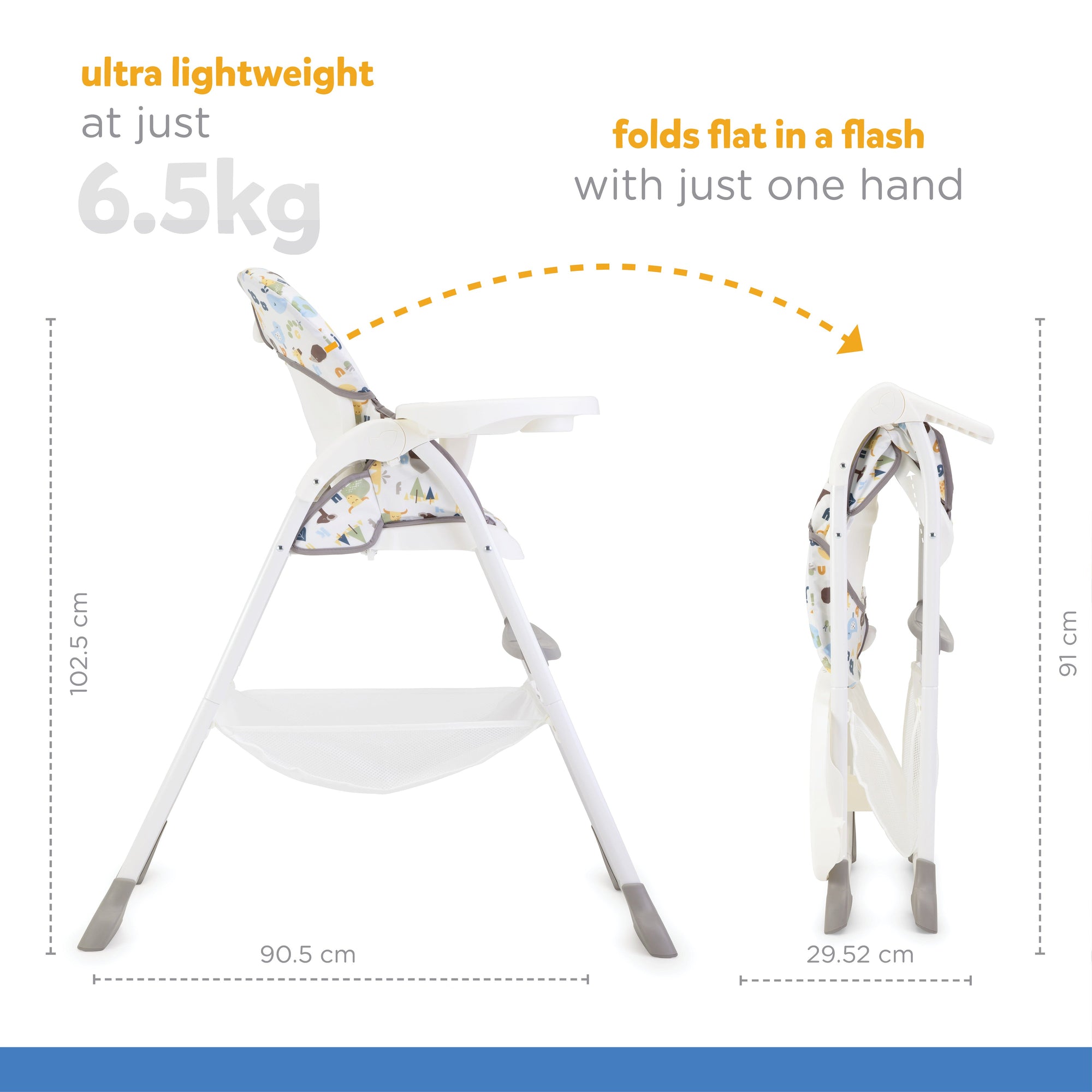 Joie Mimzy Snacker High Chair || Fashion-Alphabet || 6months to 36months - Toys4All.in