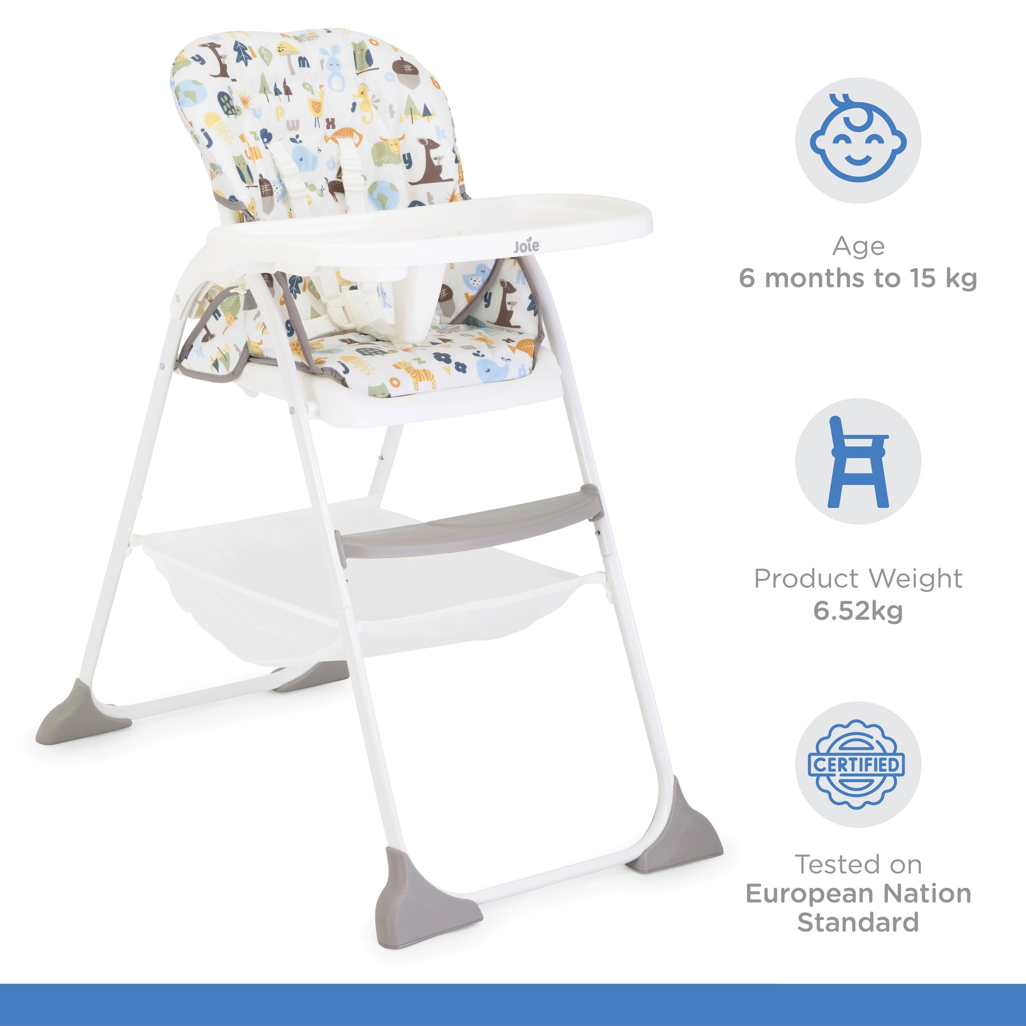 Joie Mimzy Snacker High Chair || Fashion-Alphabet || 6months to 36months - Toys4All.in
