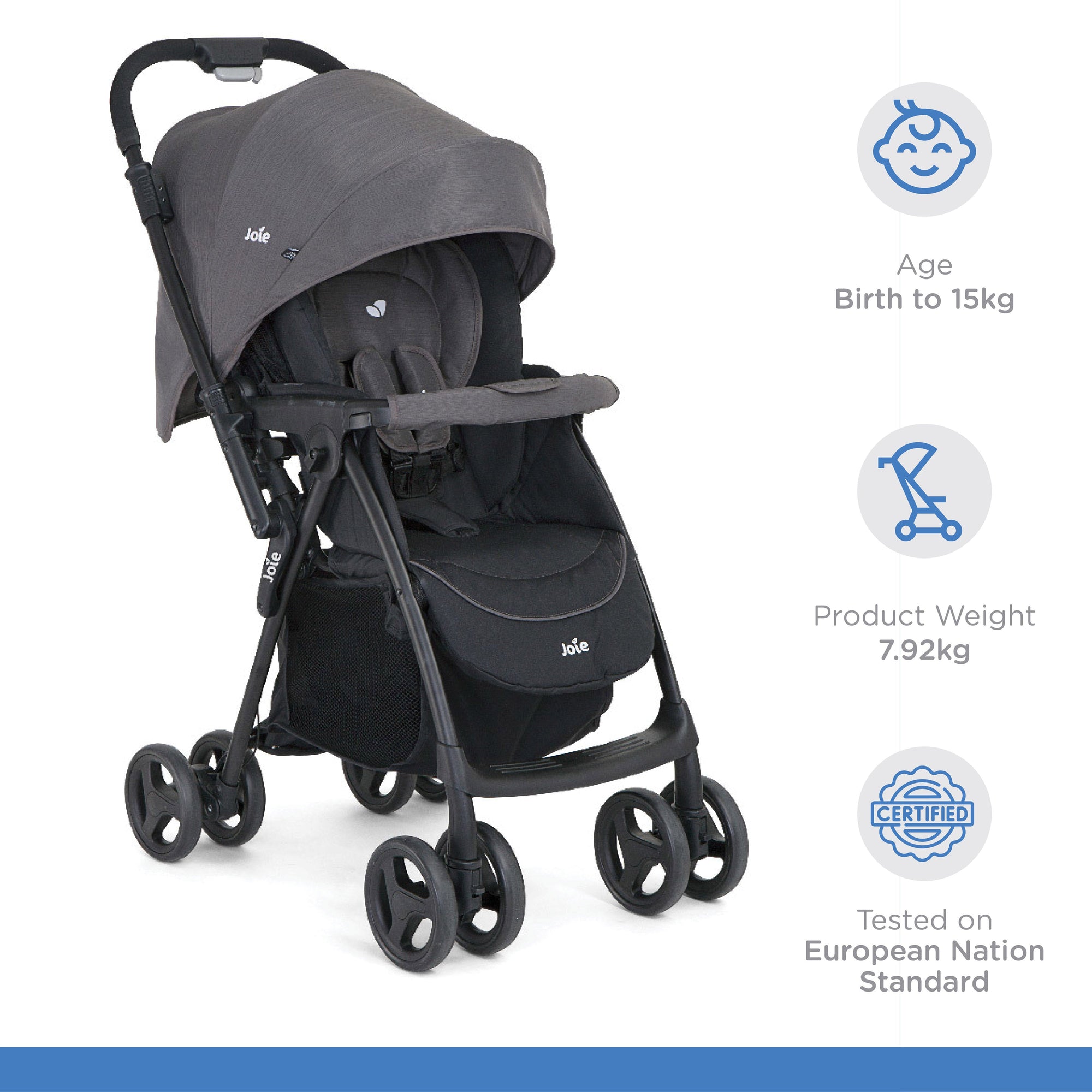 Joie Mirus Reversible Handle Stroller || Fashion-Ember || Birth+ to 36months - Toys4All.in