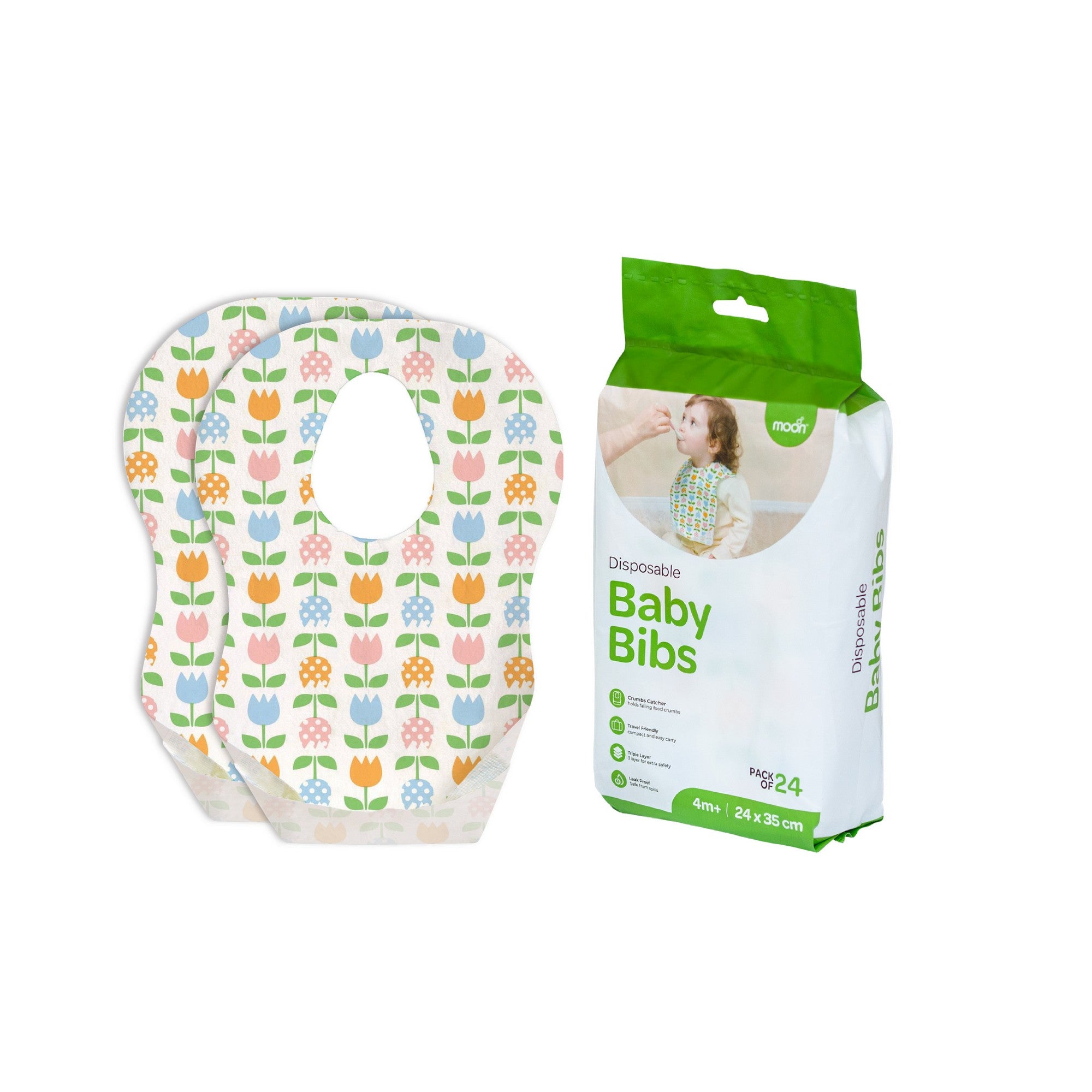 Moon Disposable baby bibs Bibs Flowers Birth to 12 Months
