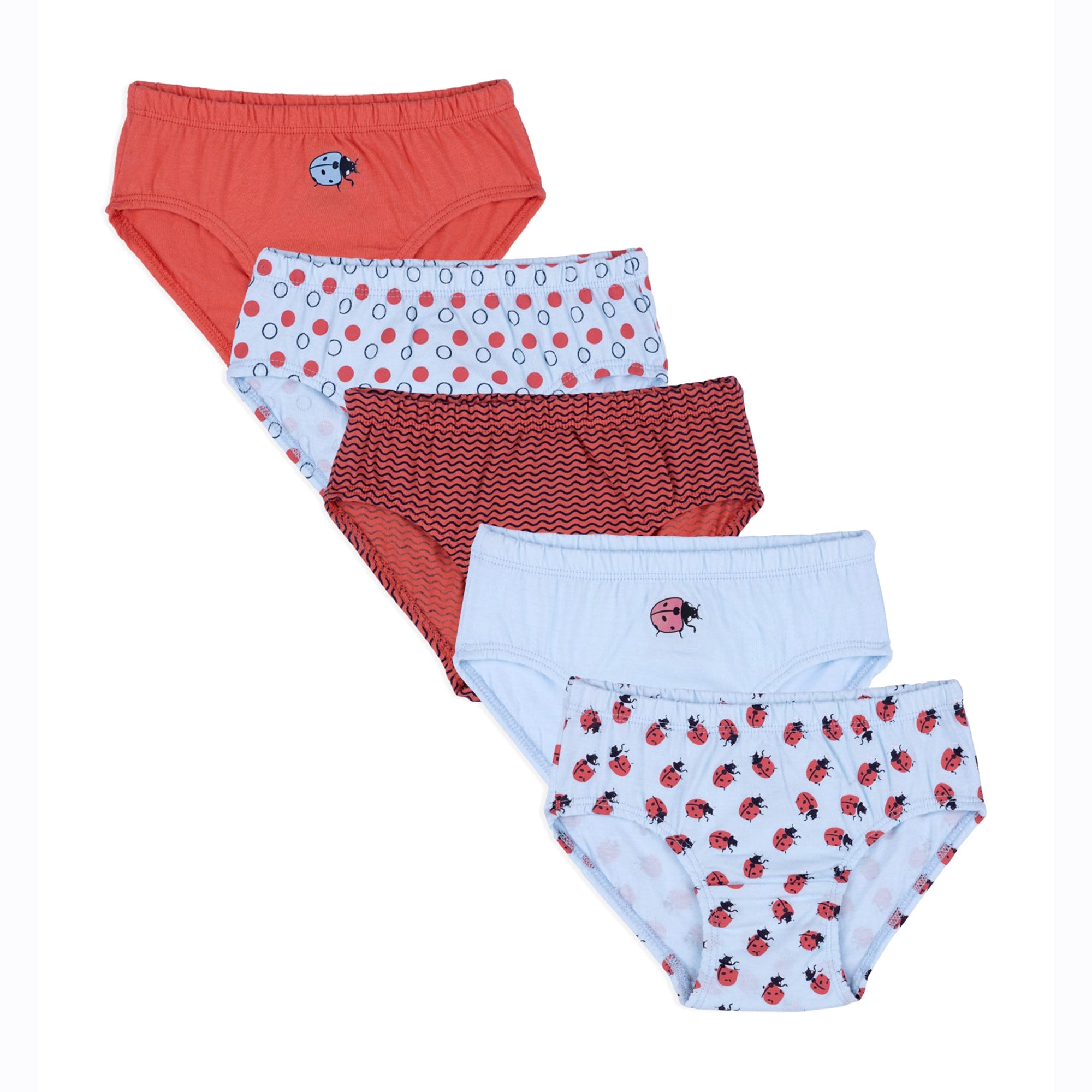 Nuluv 100% Cotton Fabric Bio Washed Girls Panty || Pack of 5 || Used 3-12 Years - Toys4All.in