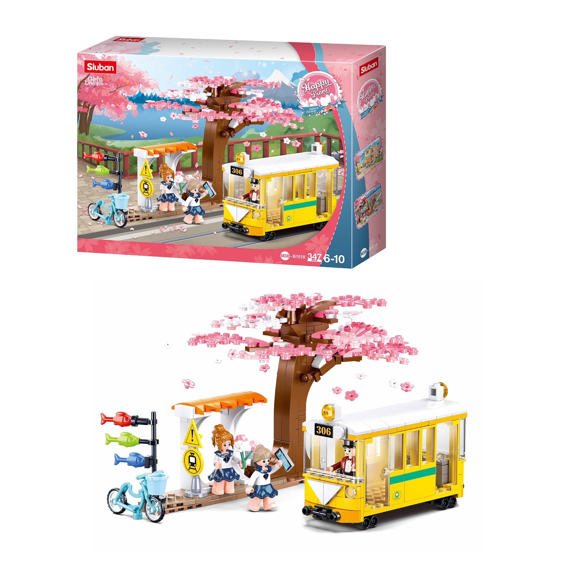 Playzu By Sluban Happy Diary Downtown Tram Building Blocks Toys || 6years++ - Toys4All.in