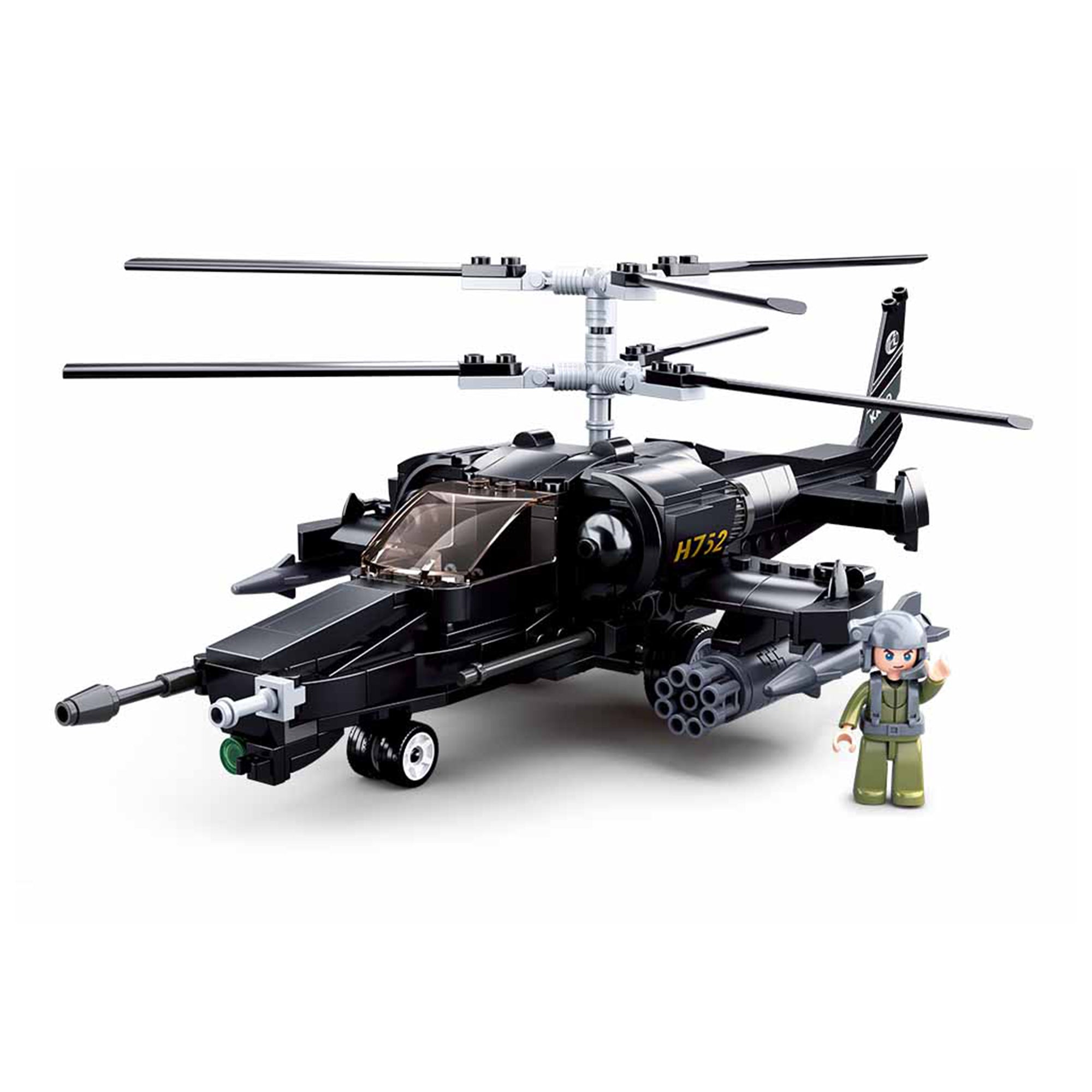 Playzu By Sluban KA-50 Black Shark Building Blocks Toys || 8years to 12years - Toys4All.in