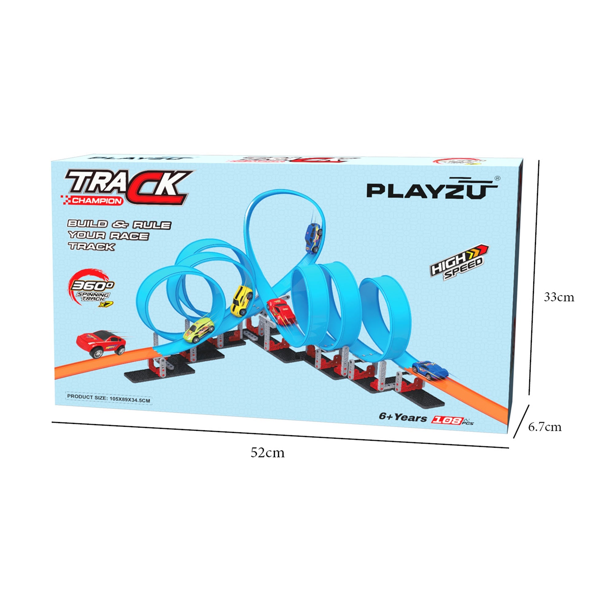 Playzu By Sluban Pull Back 7 Loop Track Set || 6years to 14 Years - Toys4All.in