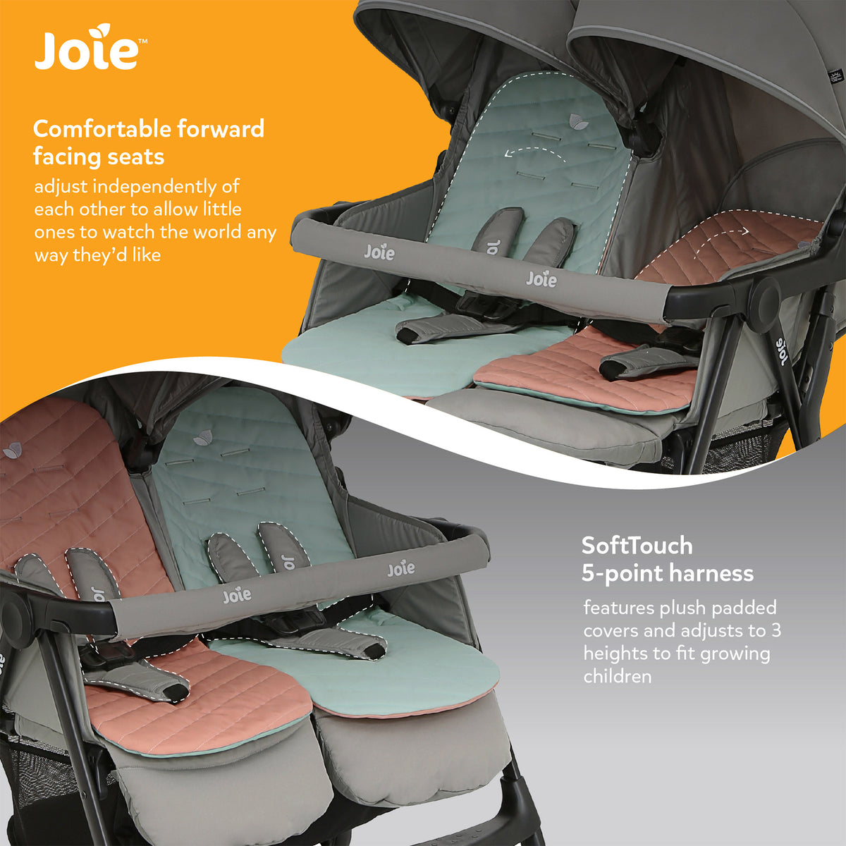 Joie Aire Twin Stroller (Birth to 36 Months) - Open Box