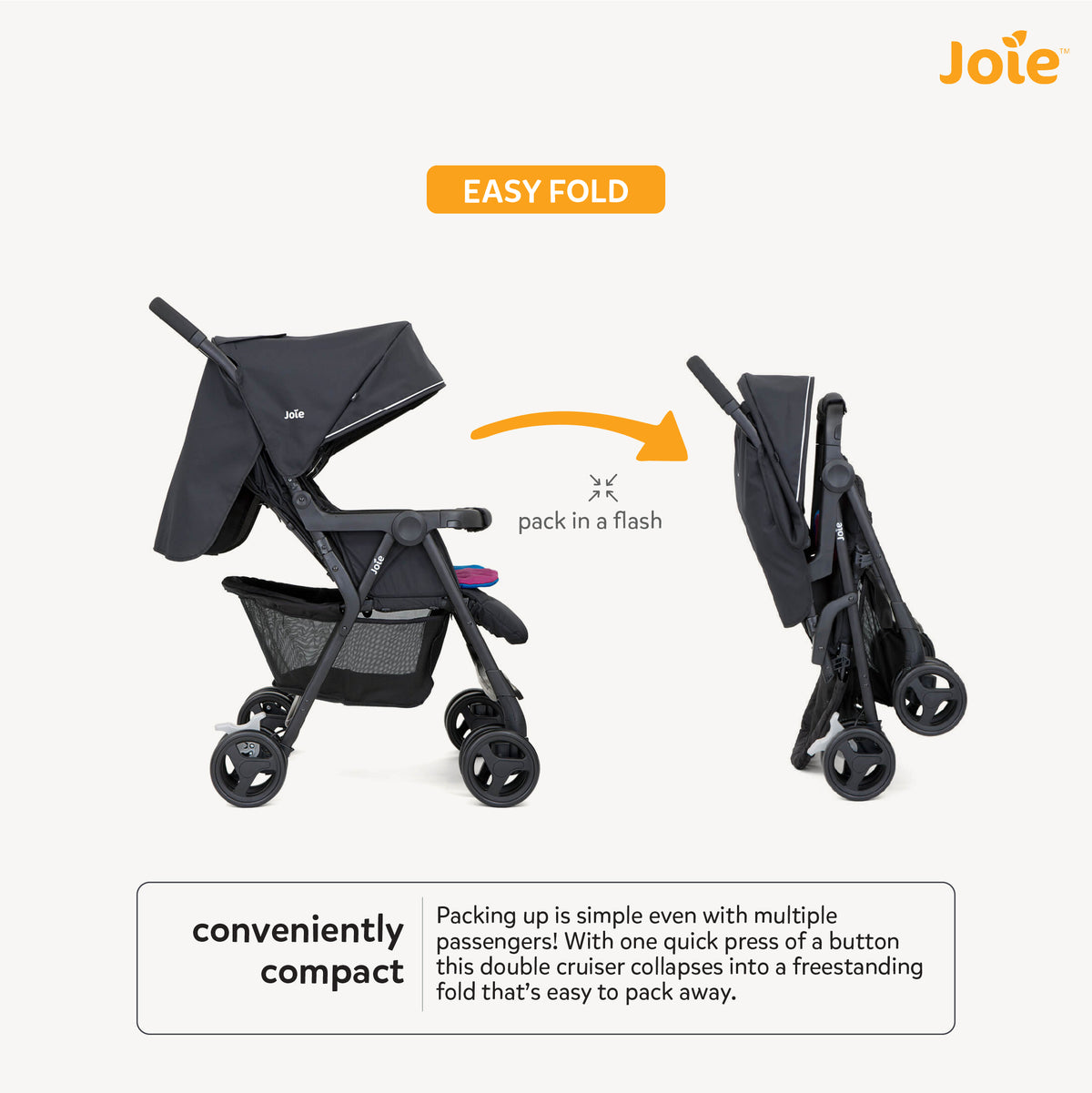 Joie Aire Twin Stroller (Birth to 36 Months) - Open Box