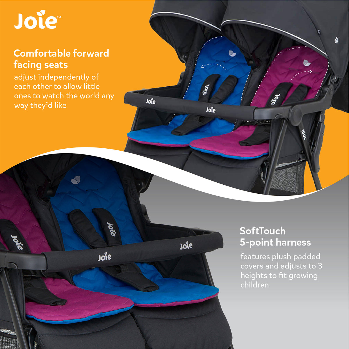 Joie Aire Twin Stroller (Birth to 36 Months) - Open Box