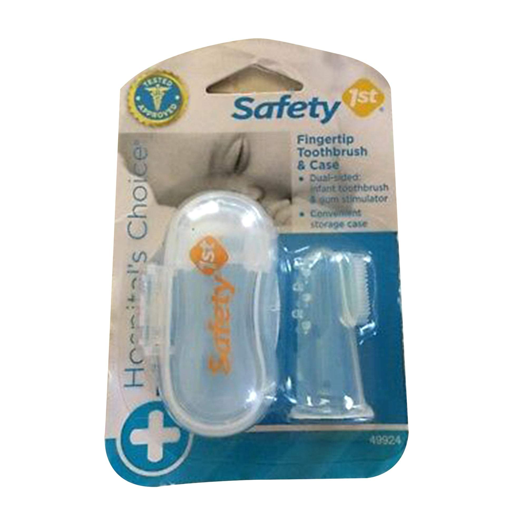 Safety 1st Fingertip Toothbrush & Case Teal & White 18M to 36M - Toys4All.in