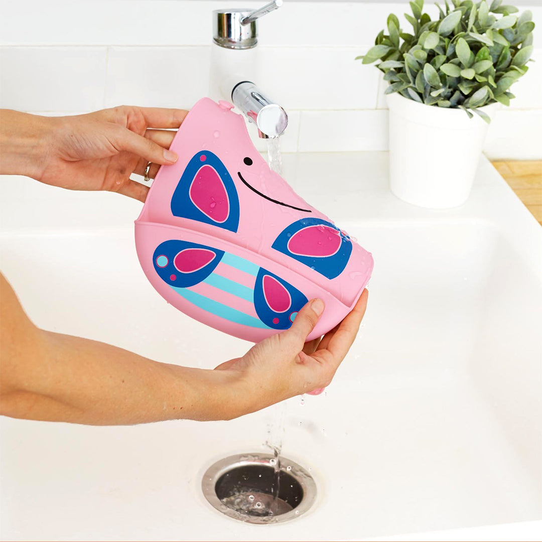 Skip Hop Zoo Fold &amp; Go Silicone Bib Butterfly || 6months to 36months - Toys4All.in