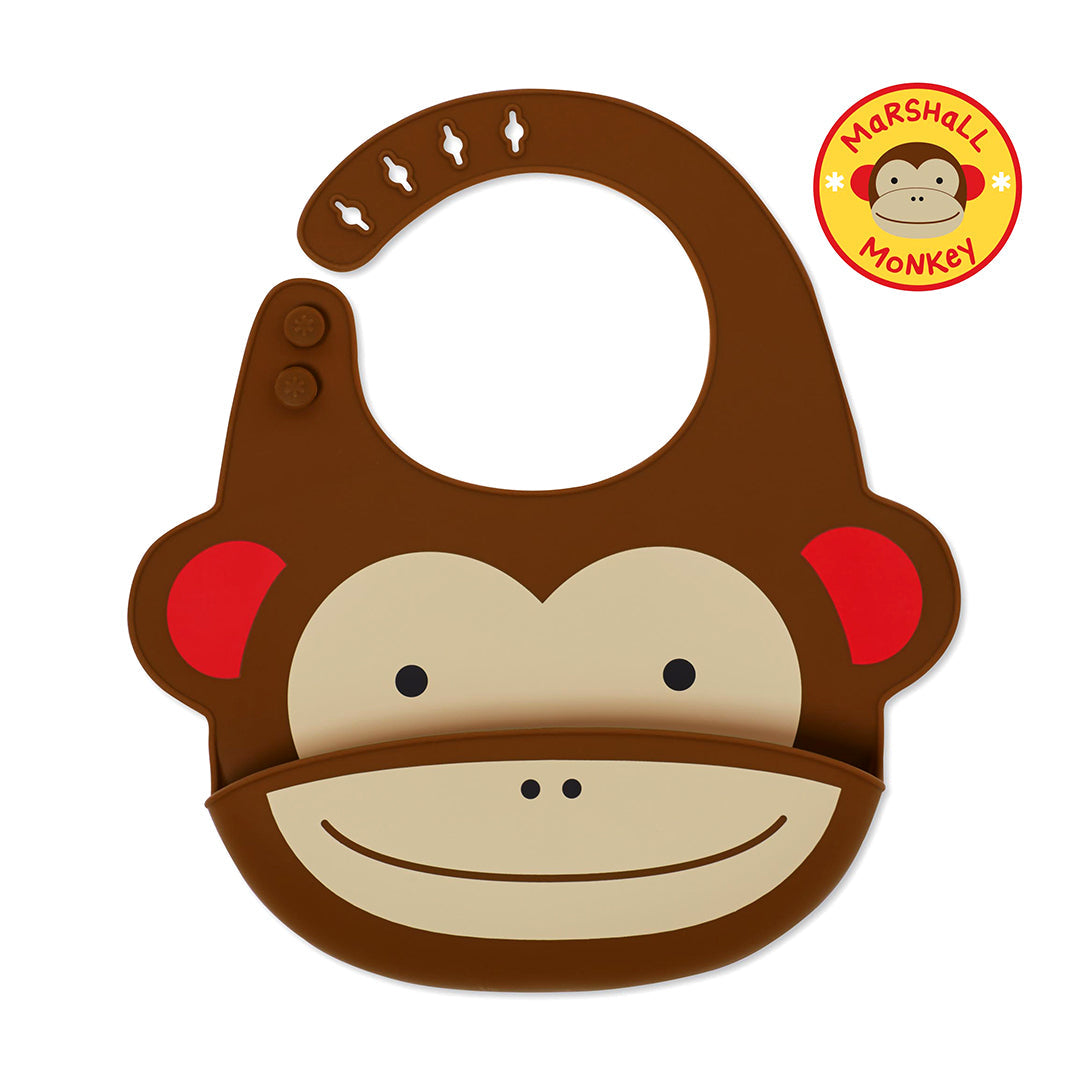 Skip Hop Zoo Fold & Go Silicone Bib || Fashion-Monkey || 6months to 36months - Toys4All.in