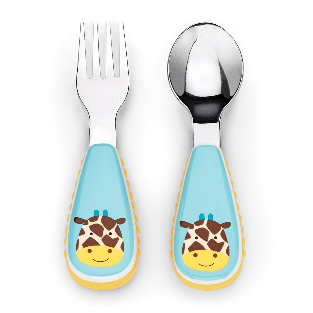 Skip Hop Zoo Utensils Fork &amp; Spoon Giraffe (3Months to 36Months) - Toys4All.in