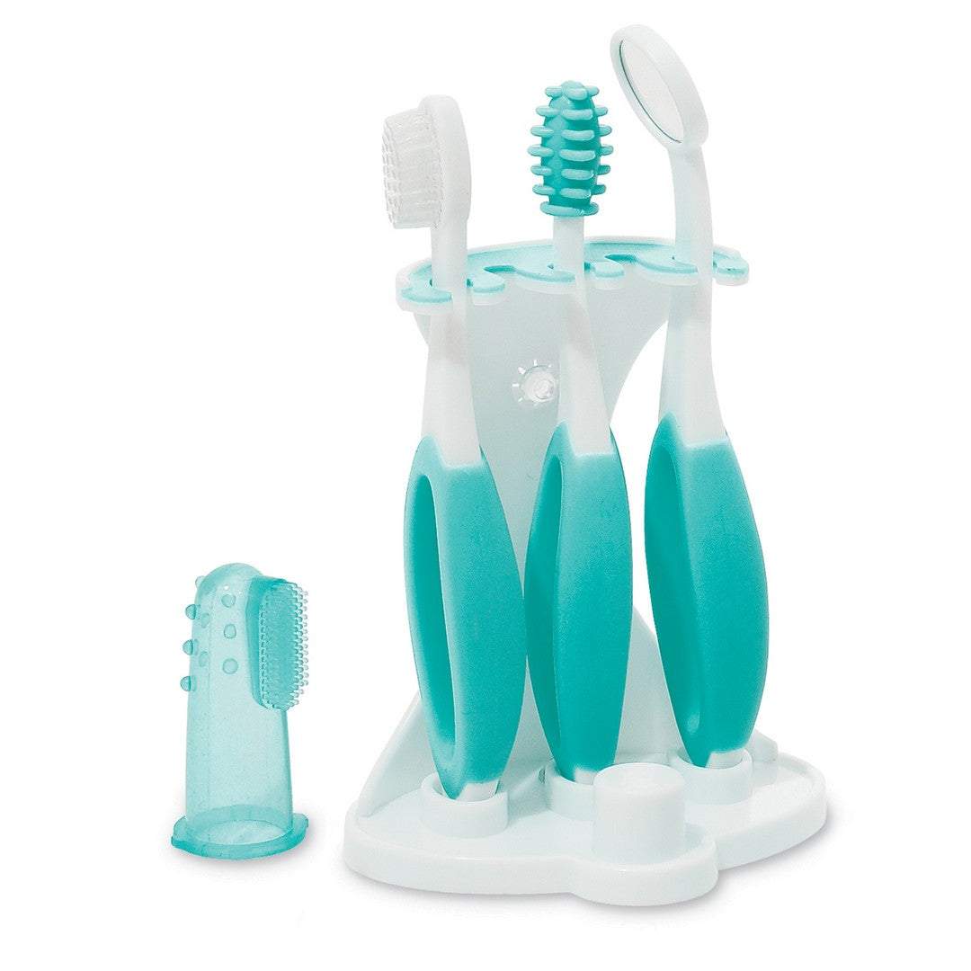 Summer Infant 5 Pc. Oral Care Kit (3L) || Fashion-Teal & White || Used for Birth+ to 12months - Toys4All.in
