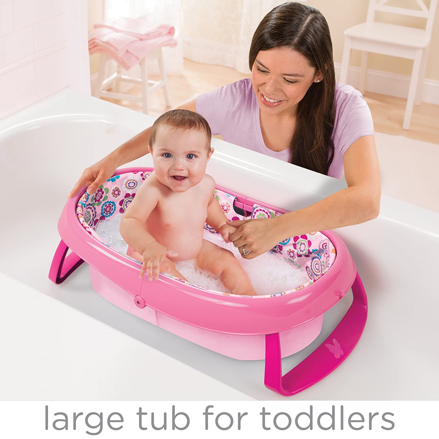 Summer Infants EasyStore Comfort Tub (Pink) || Birth+ to 12months || Distress Box - Toys4All.in
